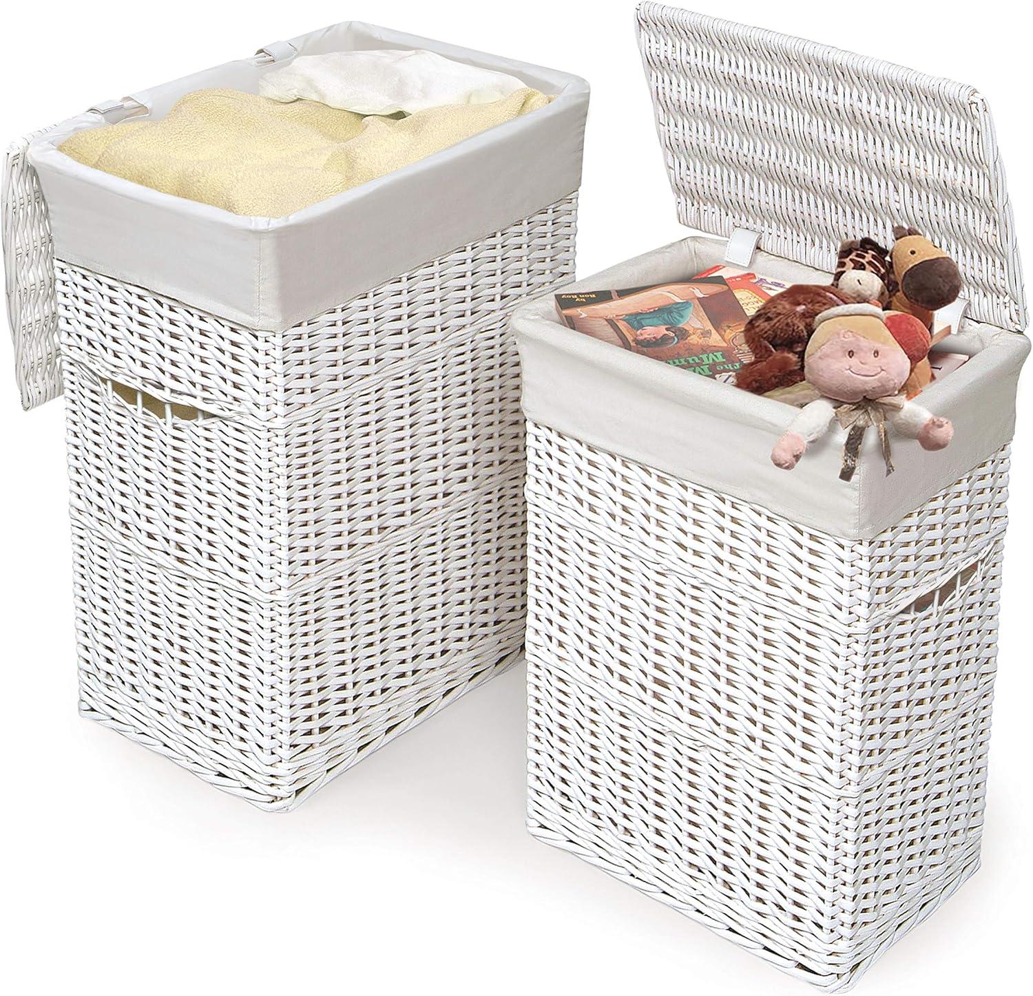 Badger Basket Set of 2 Hampers with Liners - Natural