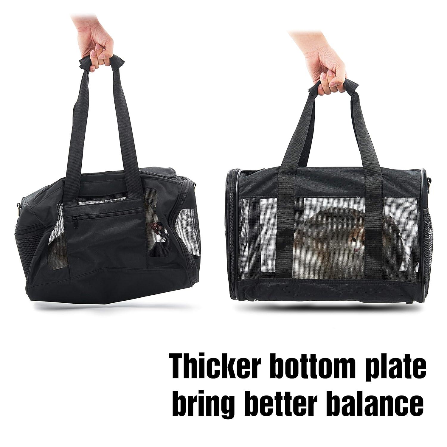 HITCH ScratchMe Pet Travel Carrier Soft Sided Portable Bag for Cats, Small Dogs, Kittens or Puppies, Collapsible, Durable, Airline Approved, Carry Your Pet with You Safely and Comfortably (L)