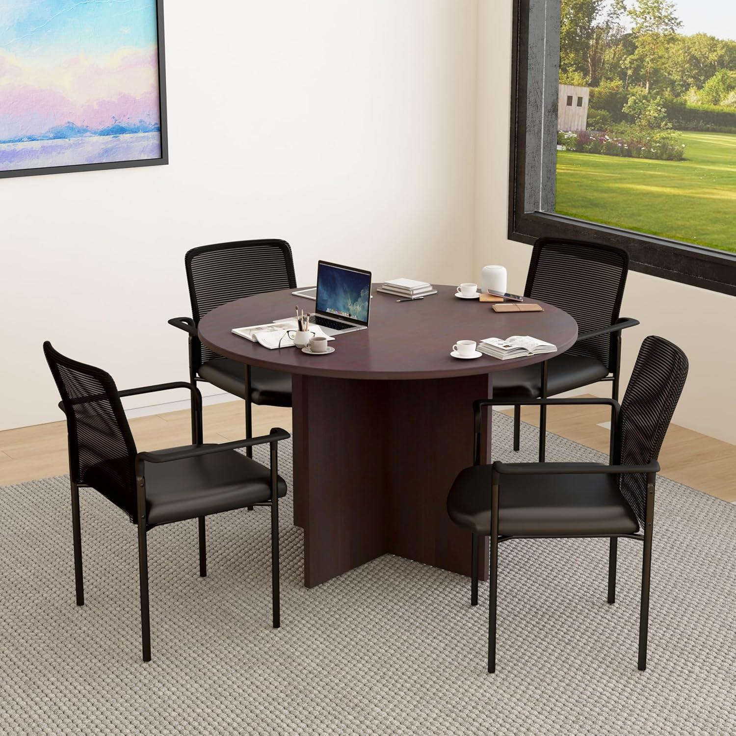 Guest Chair Black - Boss Office Products: Modern Upholstered Office Seating with Lumbar Support, Fixed Arms