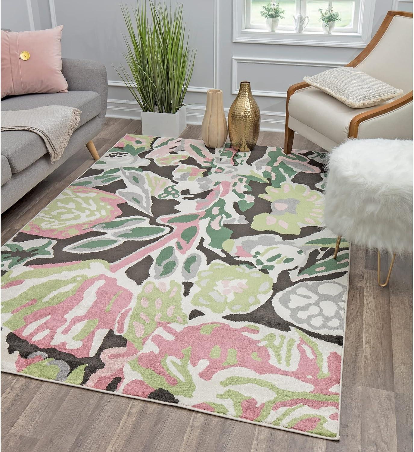 Rugs America Hanna Floral Transitional Area Rug