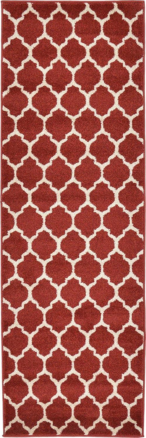 Unique Loom 2' 0 x 6' 1 Trellis Philadelphia Dark Terracotta Area Rug