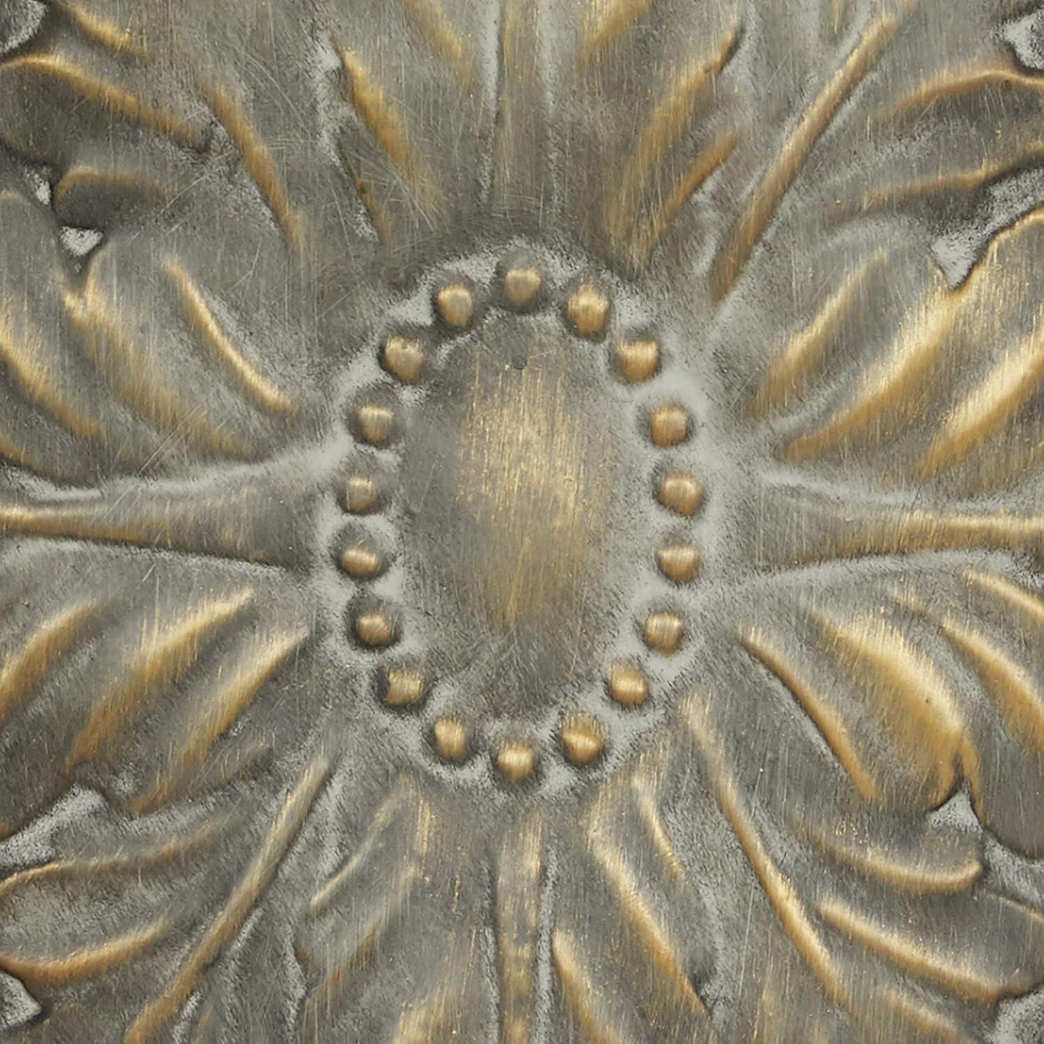 DecMode Decoración de Pared de Metal y Madera Inspirada en Puertas Arqueadas Rústicas 72" de Alto x 19 de Largo, Acabado en Marrón Desgastado con Carácter Orgánico