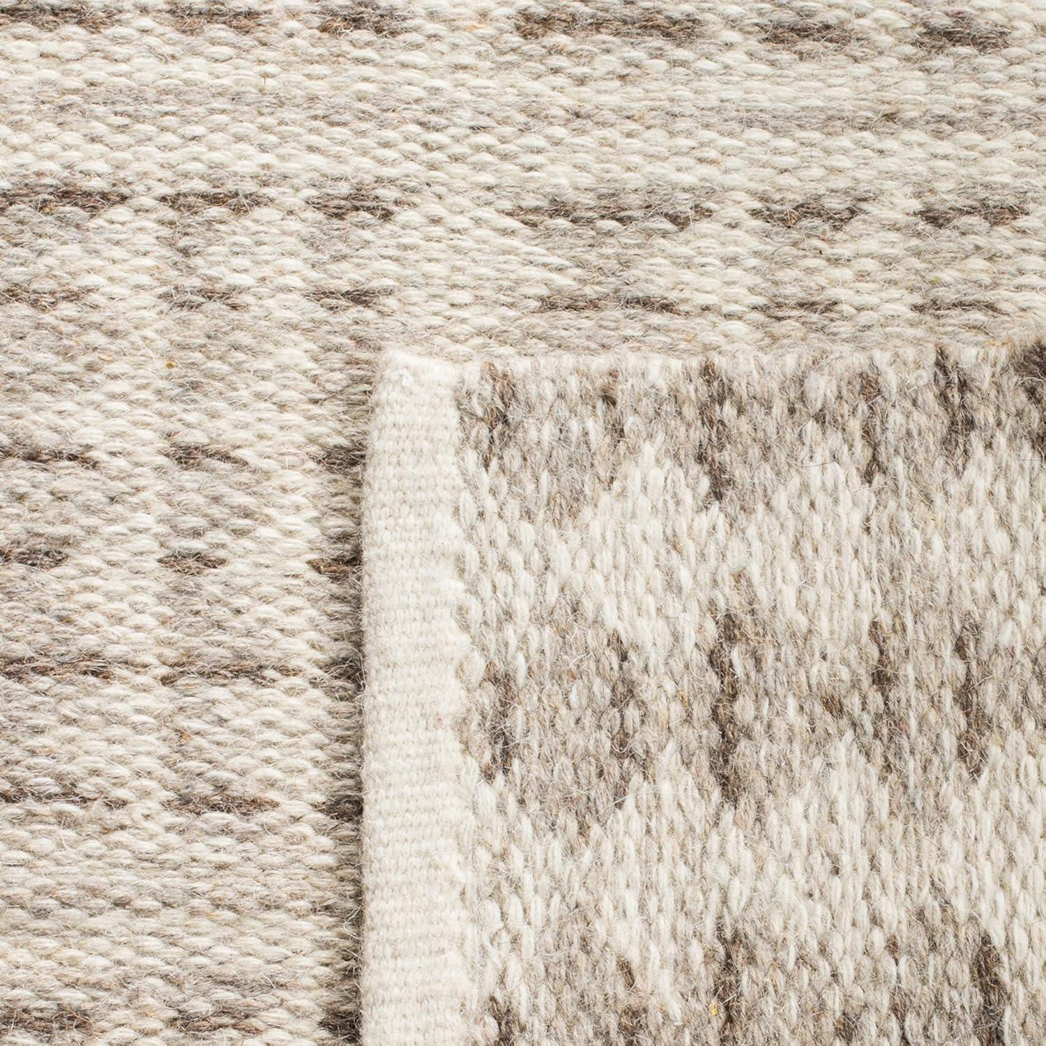 SAFAVIEH Kilim Maiara Geometric Wool Area Rug, Ivory/Light Grey, 8' x 10'