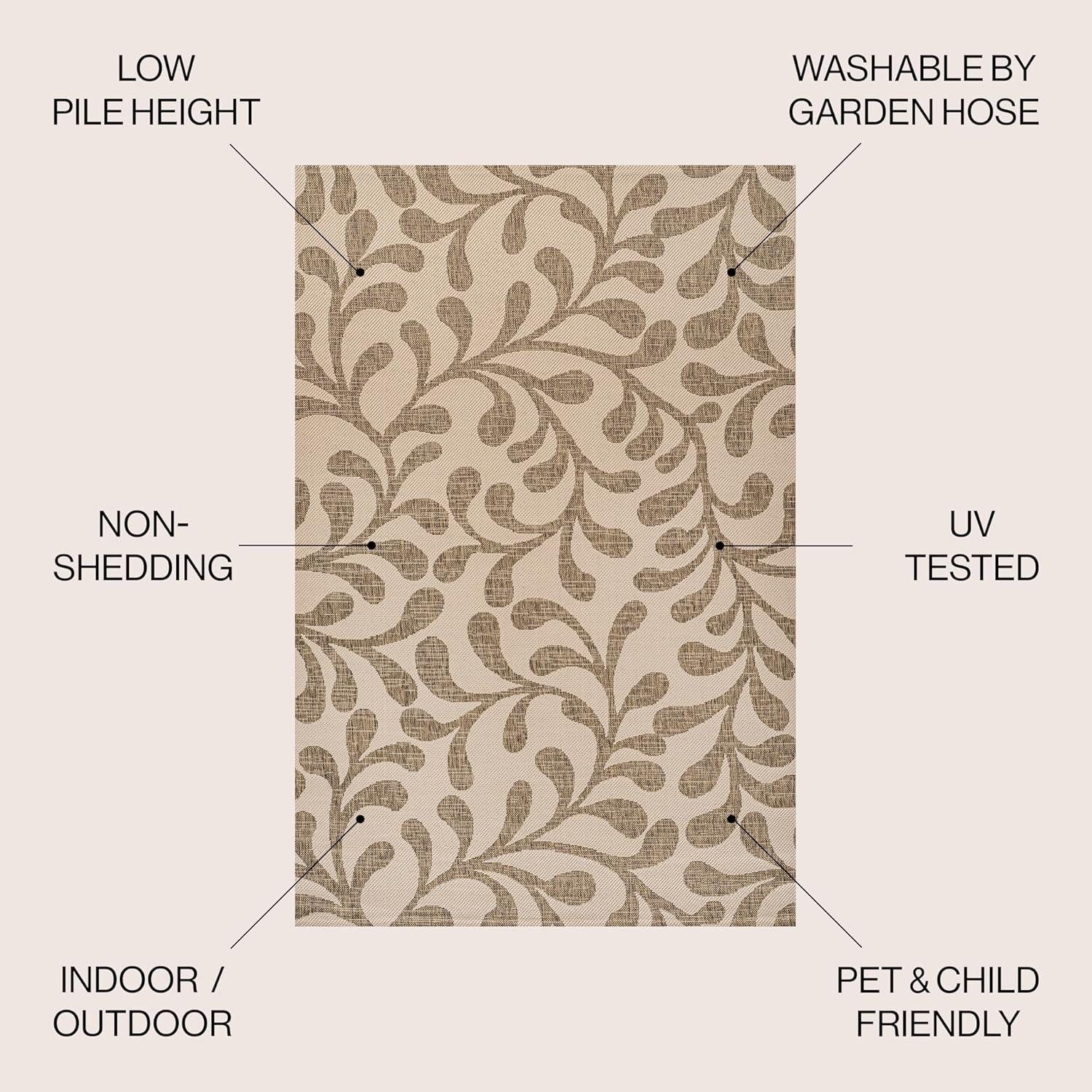 3'x5' Vine All Over Indoor/Outdoor Area Rug, Brown/Beige - JONATHAN Y