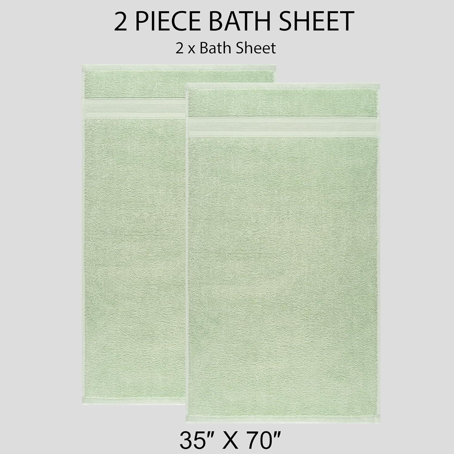 Oversized Sage Green Turkish Cotton Terry Washcloth Set