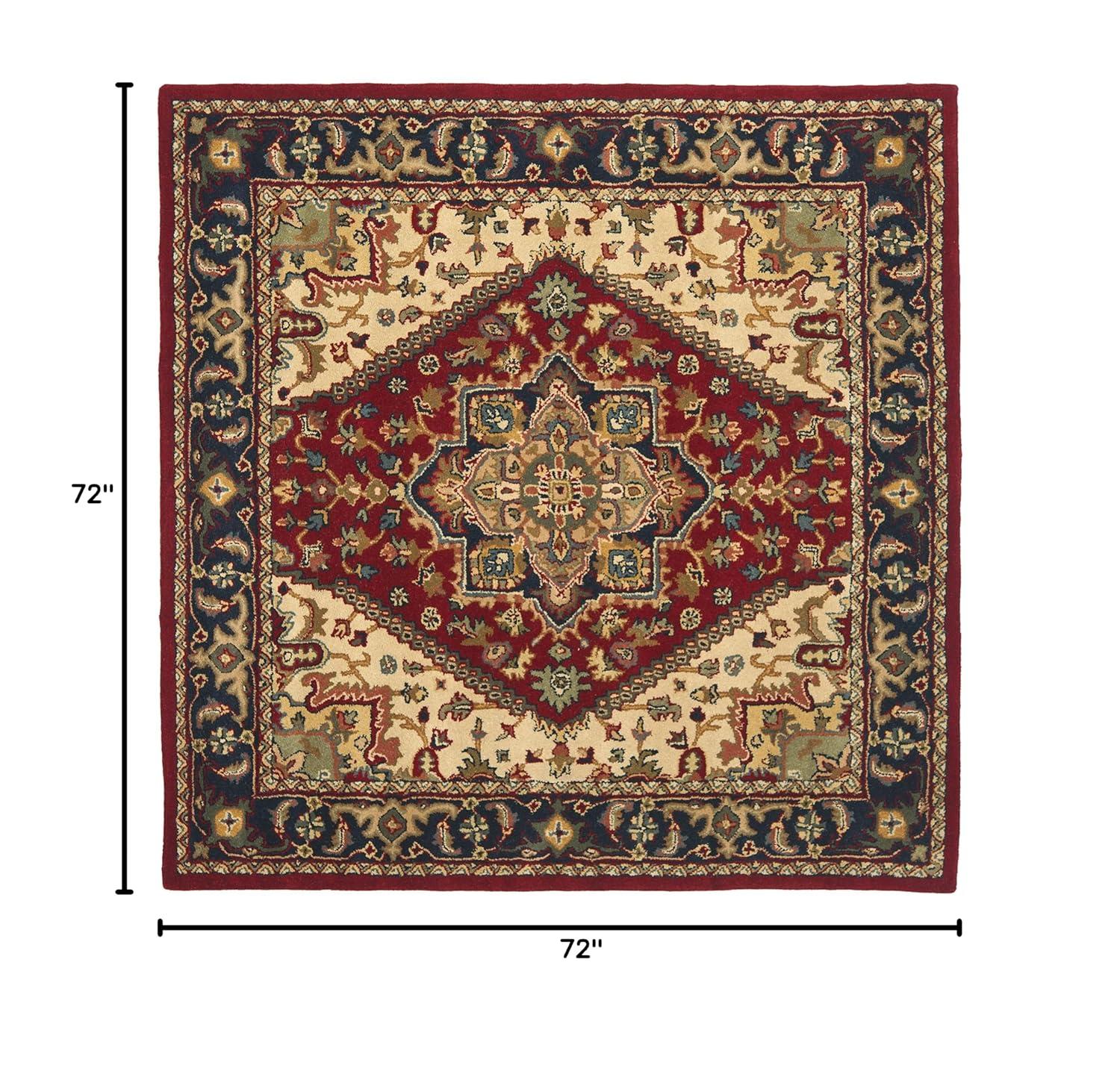Heritage HG625 Handmade Area Rug - 6'x6' - Red - Safavieh