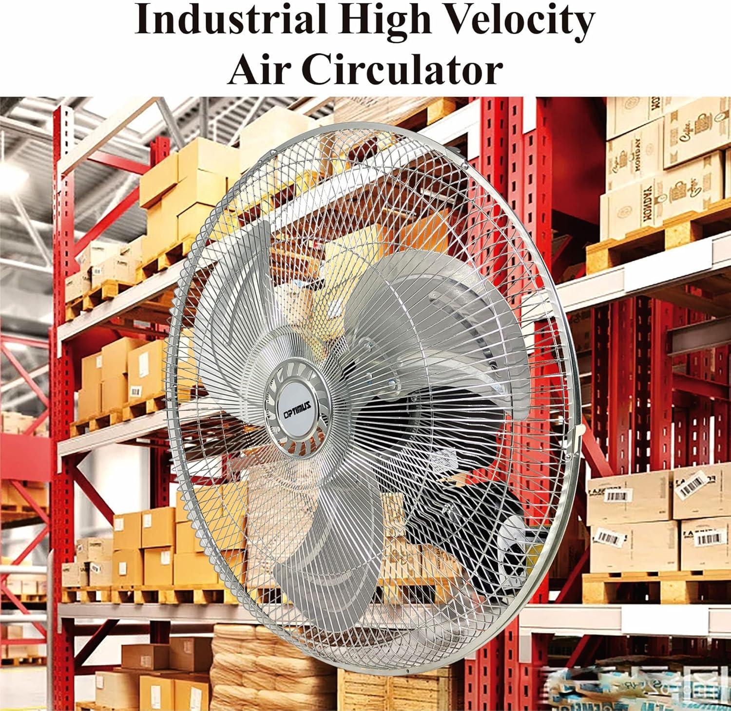 Optimus F-4187 18" Industrial Grade High Velocity Oscillating Wall Fan 18" Industrial Grade Oscillating Wall Fan