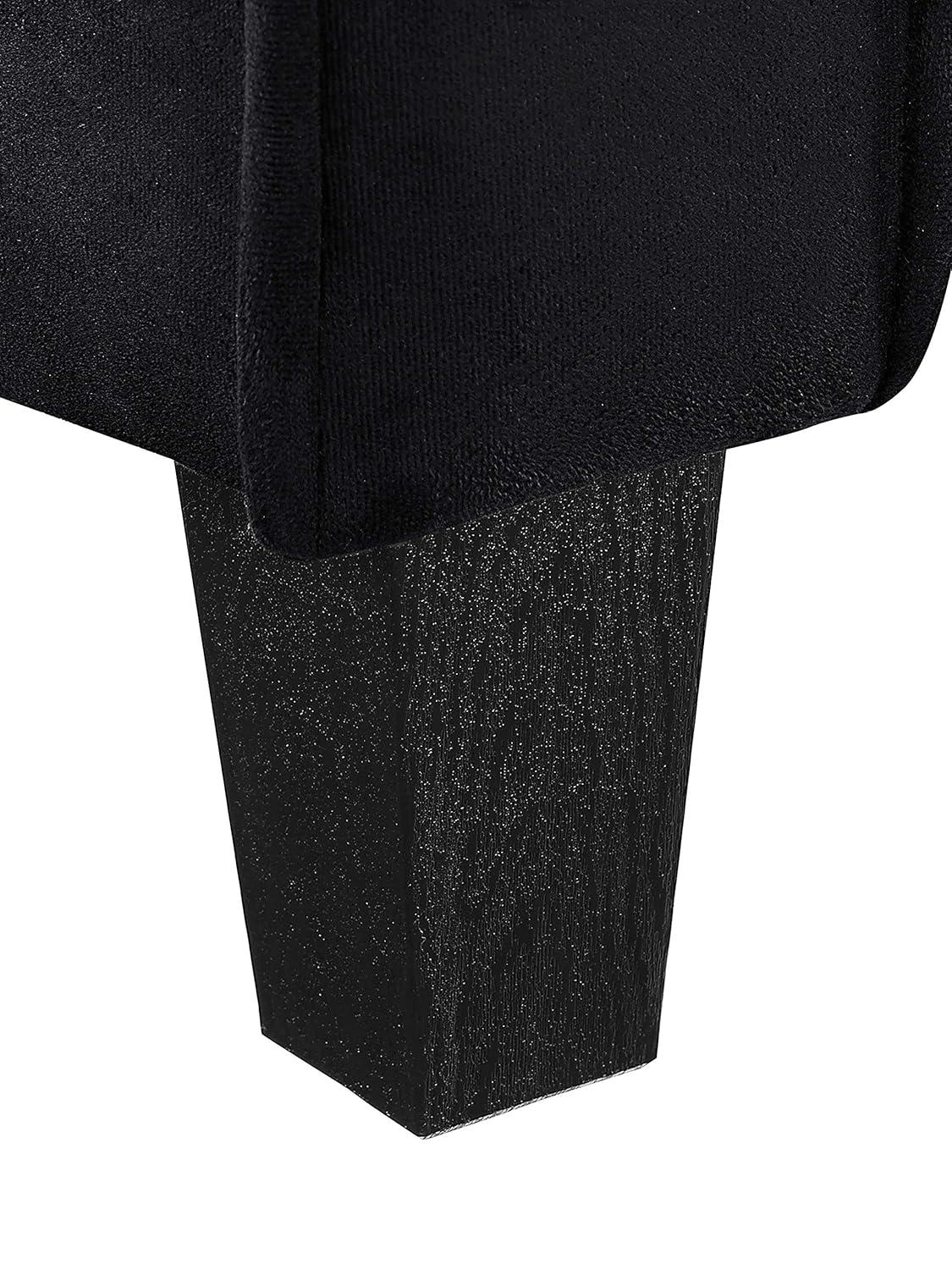 Lifestyle Solutions Harrington Sofa Upholstered Microfiber Fabric Curved Arms, Black