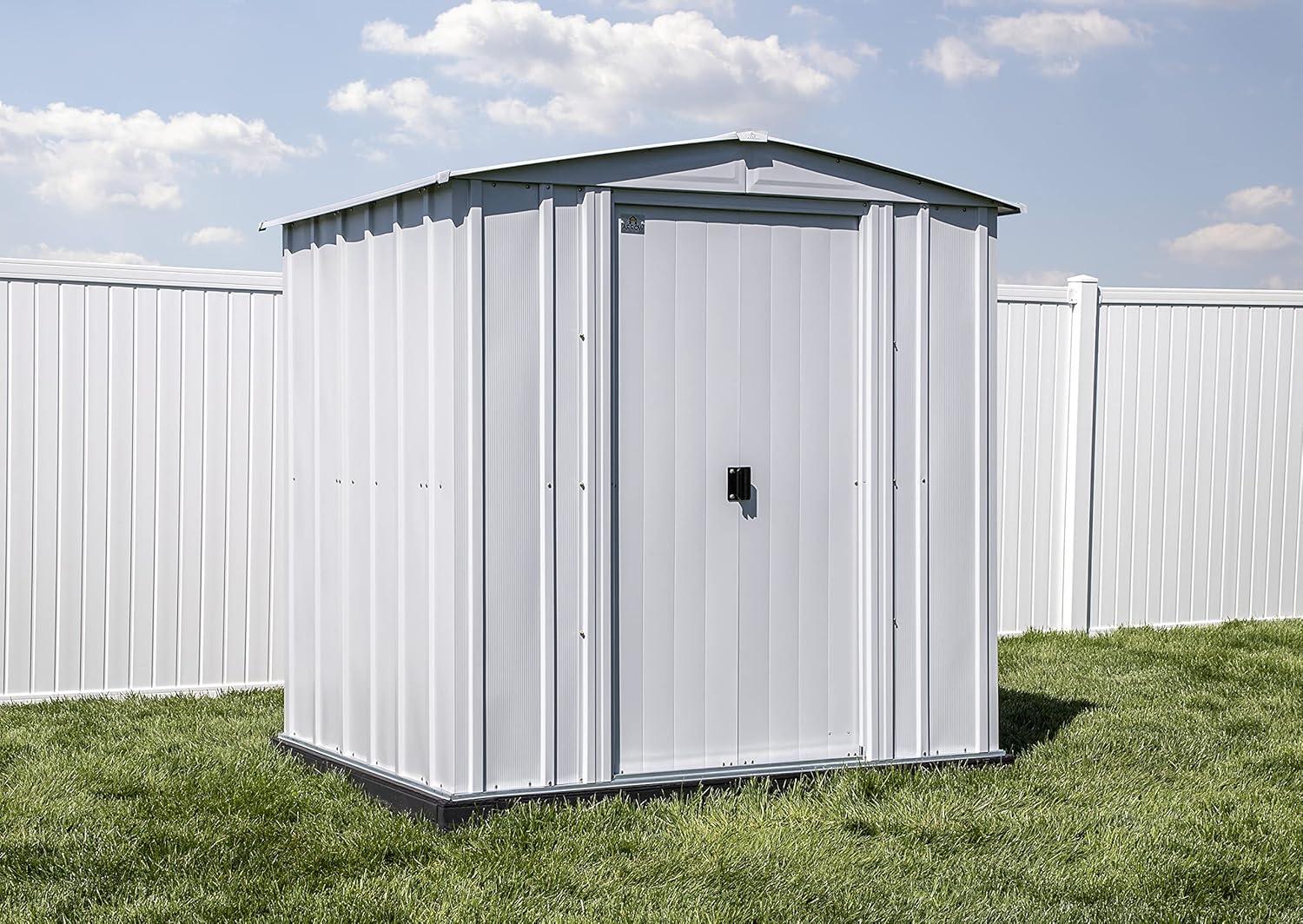 Arrow Classic 6x5 Flute Grey Steel Storage Shed with Sliding Doors