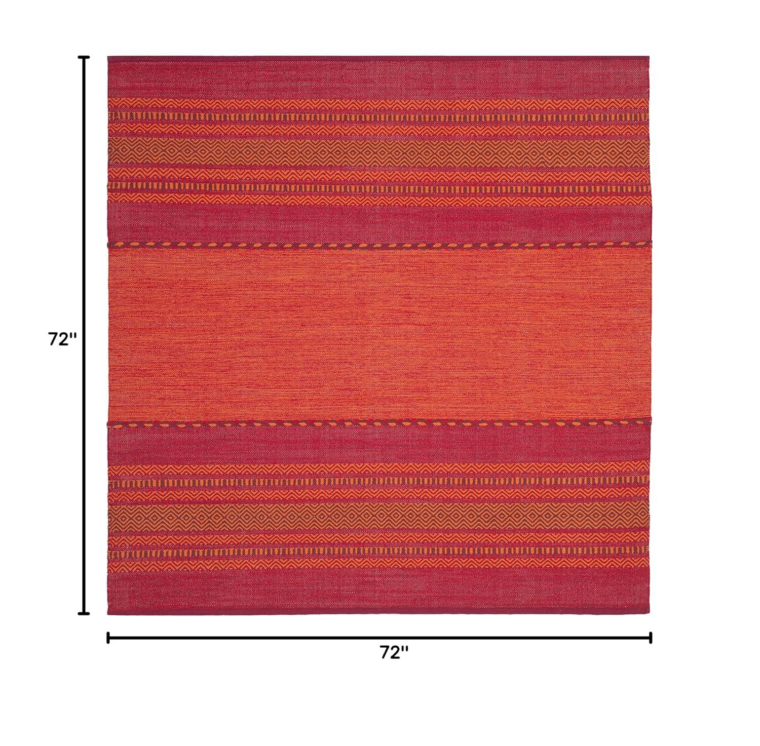 Montauk MTK215 Hand Woven Area Rug - Orange/Red - 6'x6' - Safavieh.