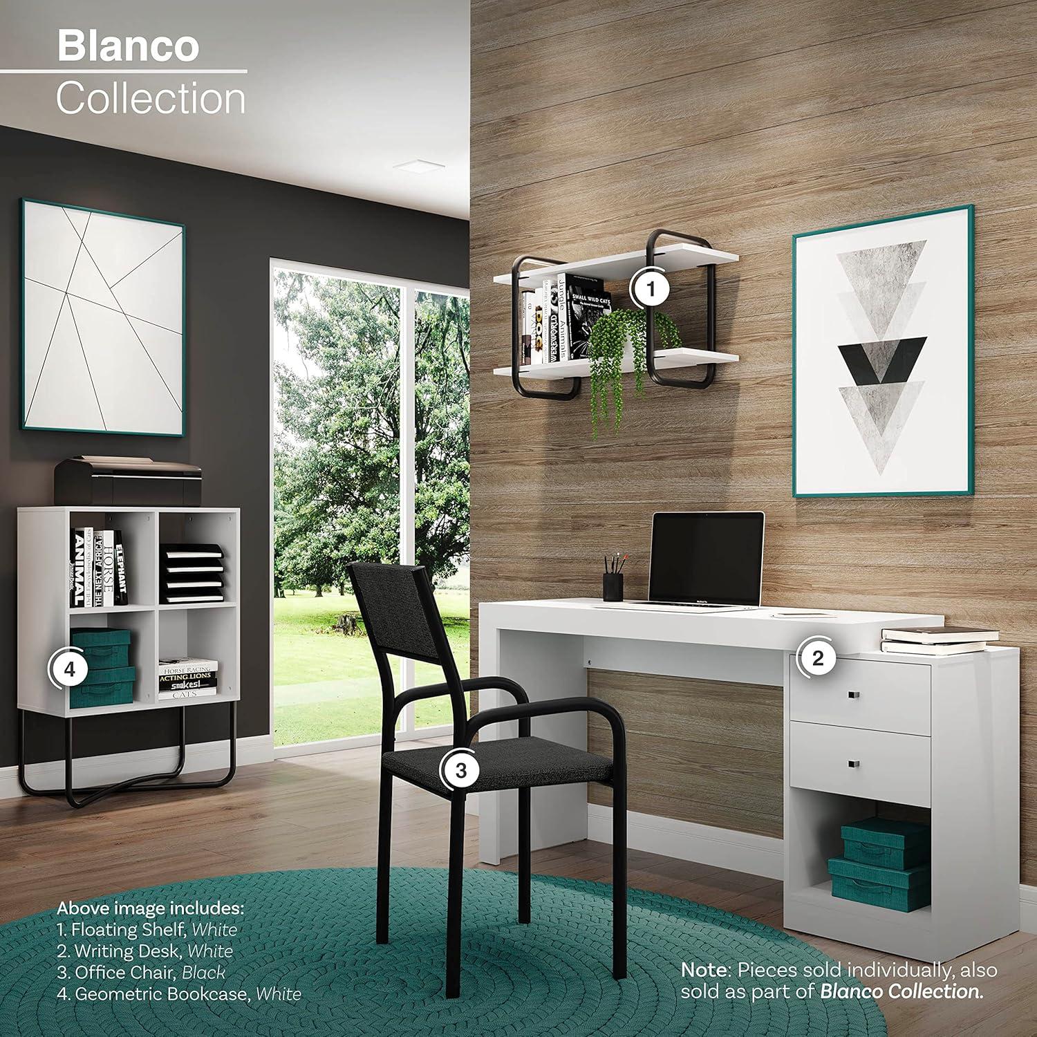 Modern Floating Wall Shelves White - Techni Mobili: 2-Tier, Steel Frame, Decorative Storage