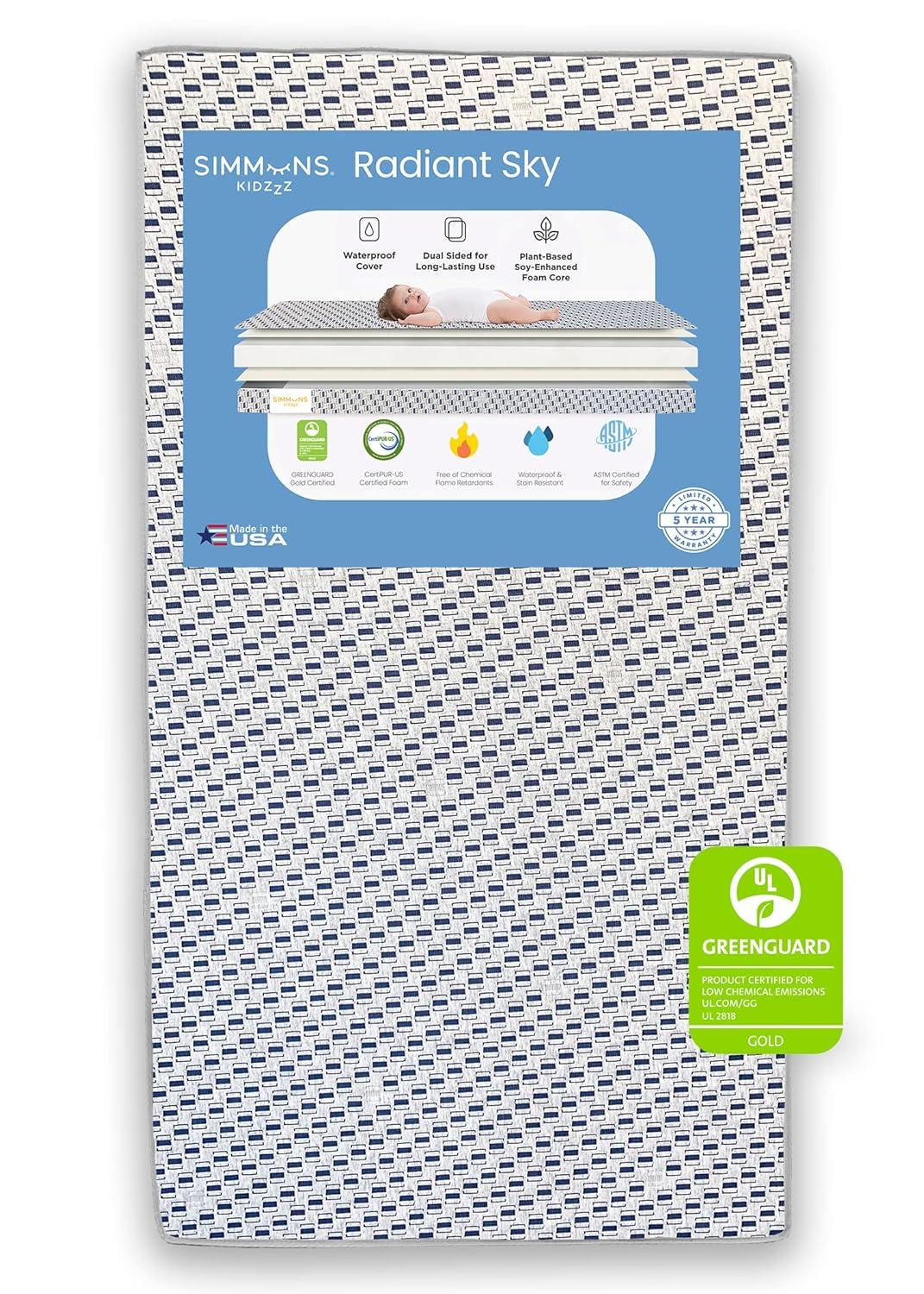 Simmons Kids' Dual Sided Baby Crib Mattress and Toddler Mattress - Radiant Sky