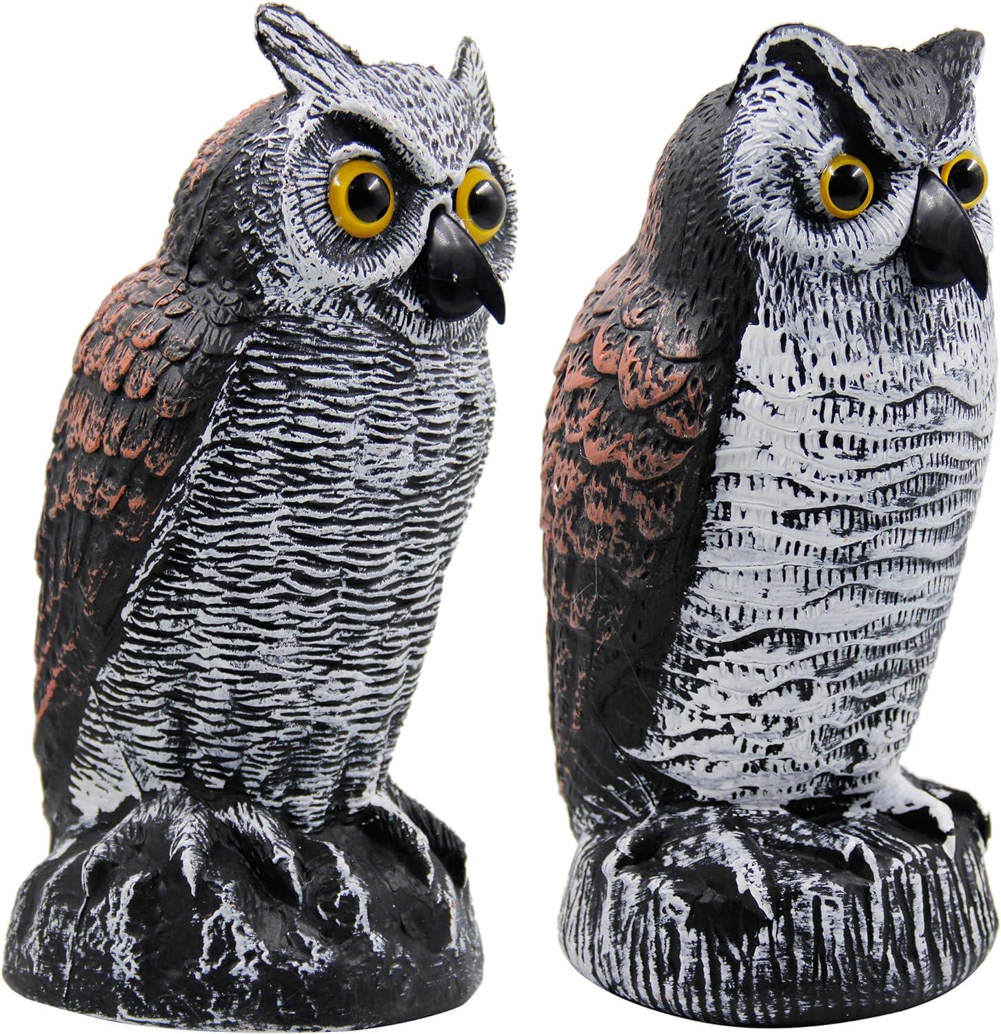 2Pack Fake Owl Decoy to Keep Birds Away Garden Decoration Bird Scare Devices for Garden Outdoor Yard