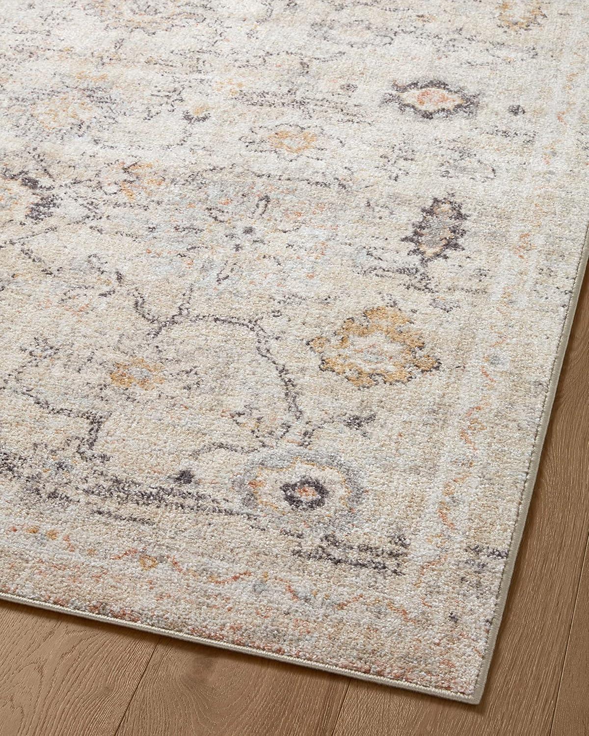 Loloi II Monroe Oriental Machine Woven Polyester Area Rug in Gray/Ivory