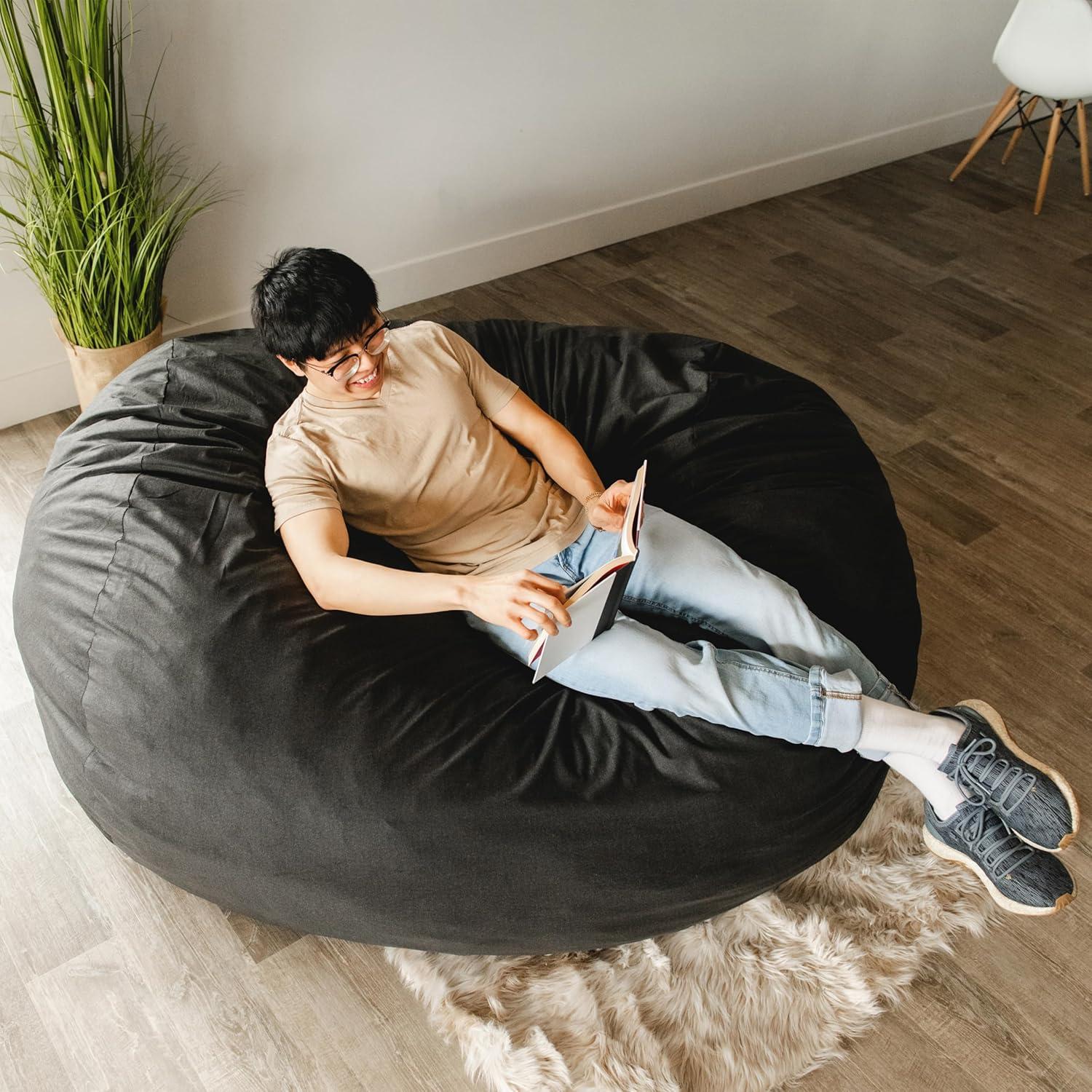 Big Joe Extra Large Memory Foam Bean Bag Sofa with Soft Removable Cover