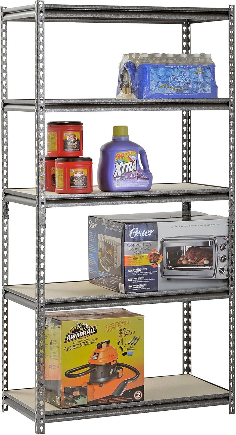 Silver Vein Steel 5-Shelf Adjustable Storage Rack