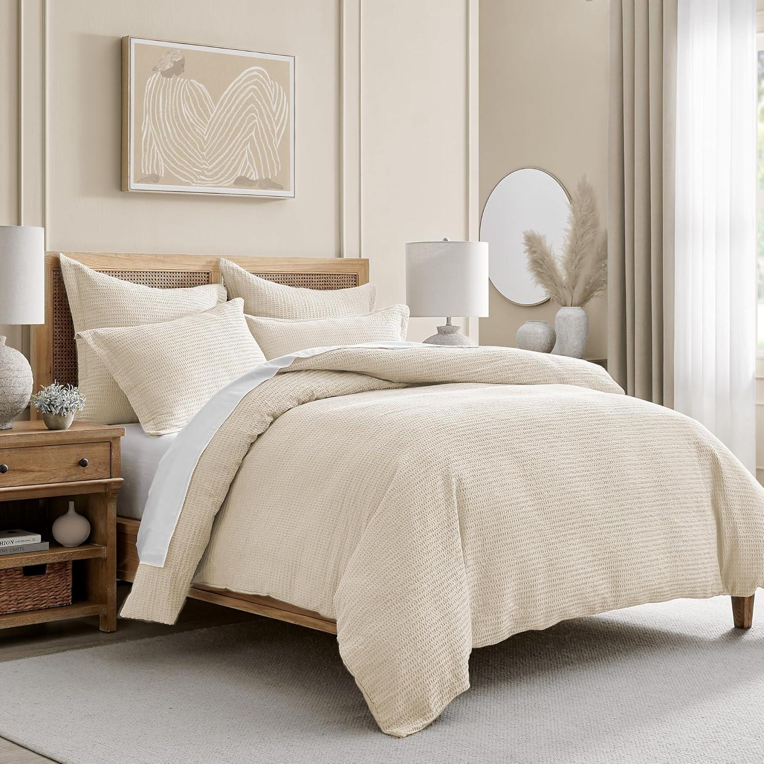 Cloud Waffle Cream Twin Comforter Set - Levtex Home