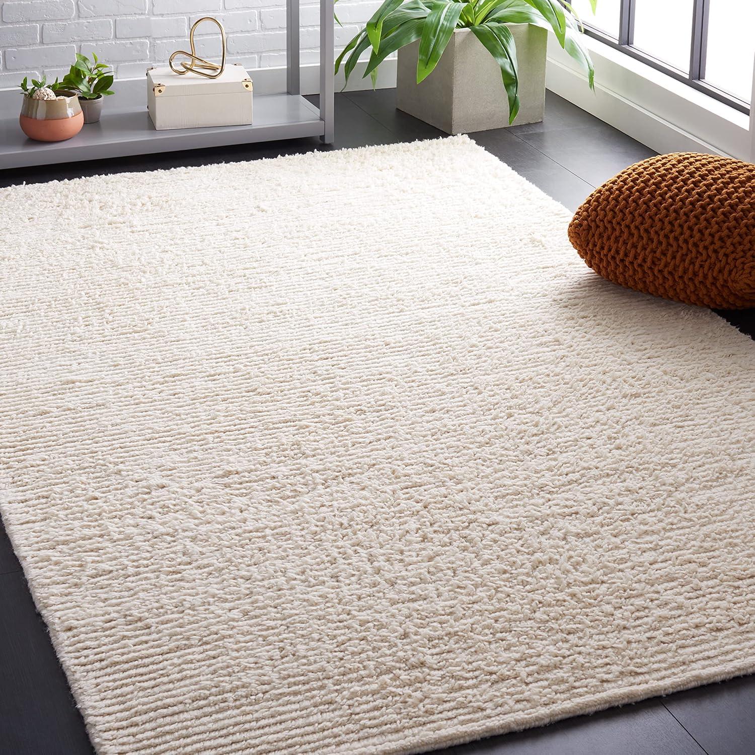 SAFAVIEH Casablanca Blake Distressed Area Rug, Ivory, 6' x 6' Square