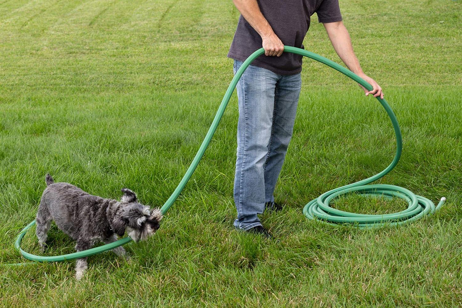 Green Heavy-Duty Rubber Kink-Resistant Garden Hose, 50 ft