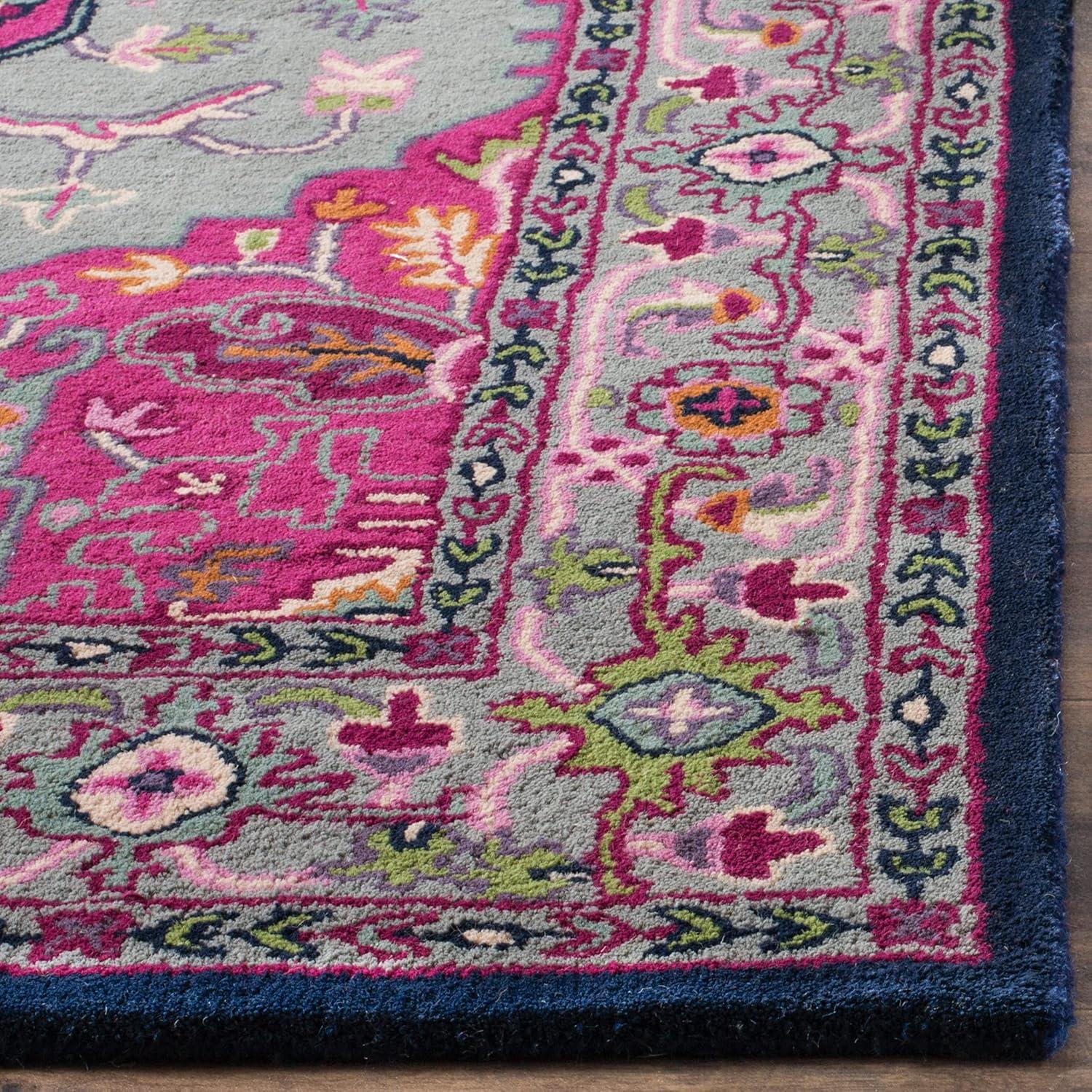 Bellagio BLG541 Hand Tufted Area Rug - Pink/Navy - 8'x10' - Safavieh.