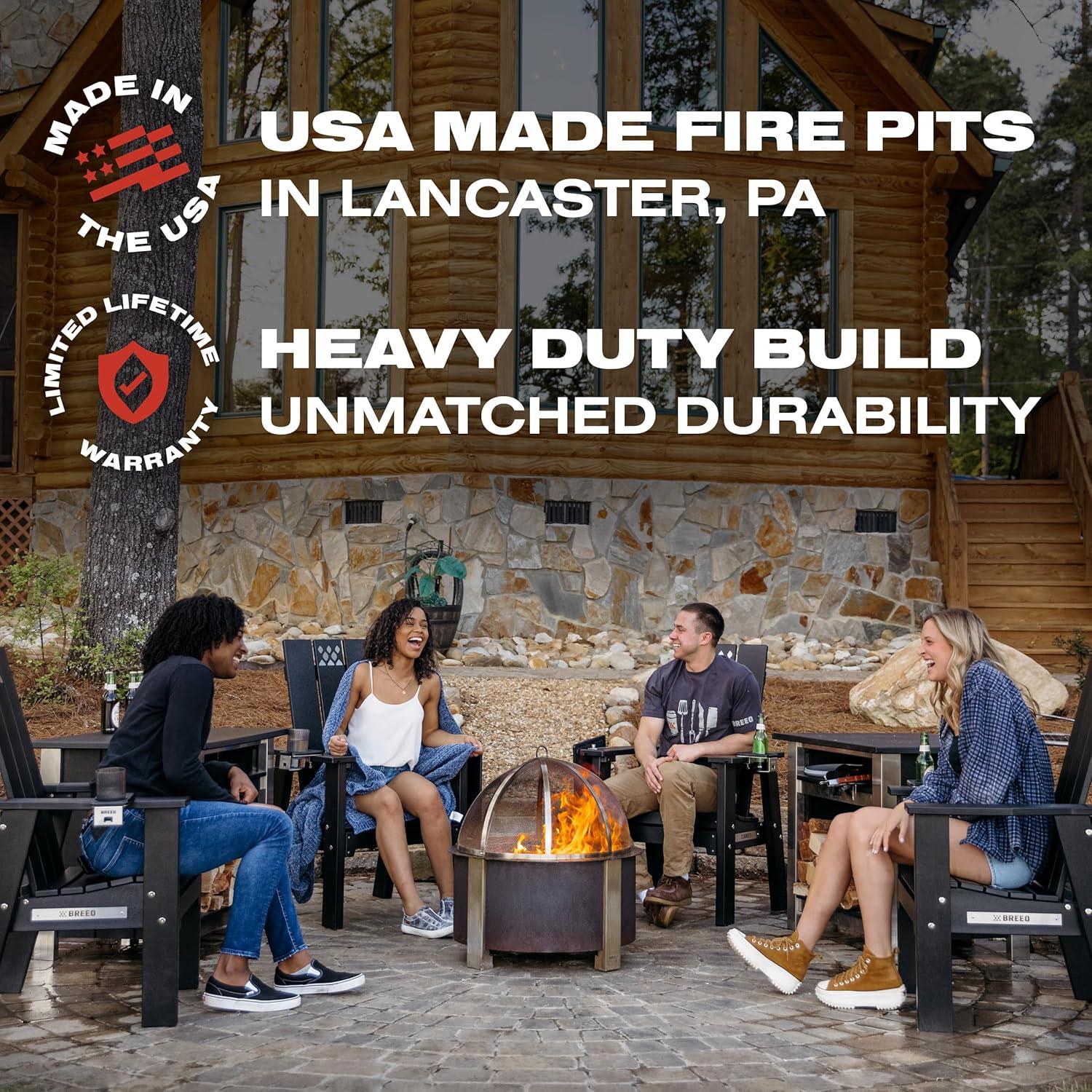 Breeo X Series 24 Corten Smokeless Fire Pit 24 in. W Corten Steel Outdoor Round Wood Fire Pit