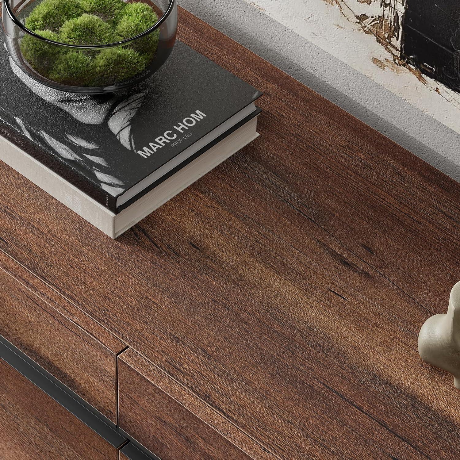 WAMPAT Dresser for Bedroom, Closet Organizers and Storage with 6 Drawers, Chest of Drawers with Metal Base, Modern Wood Dresser for Living Room, Entryway, Brown