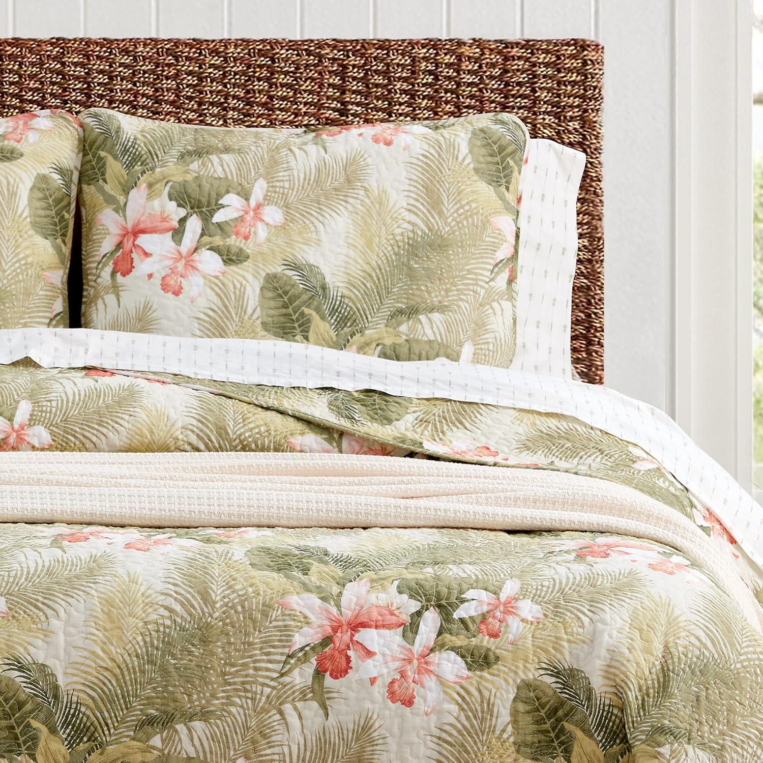 Tropical Orchid Palm Quilt & Sham Set Green - Tommy Bahama