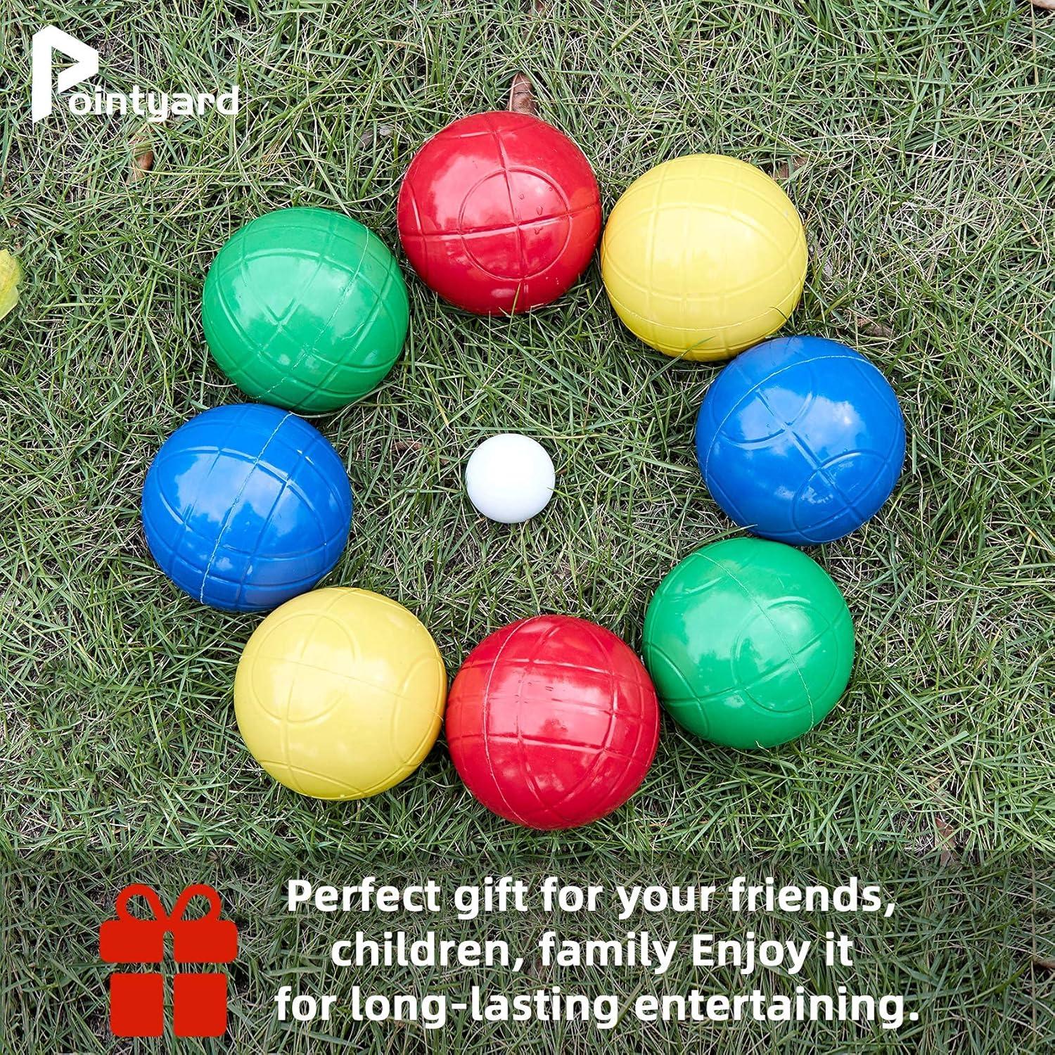 ropoda 90mm Bocce Ball Set, Lighter Bocce Ball for Beginners with 8 Balls, Pallino, Case and Measuring Rope for Backyard/Beach/Lawn, Composite Plastic for Kids Teens Beginners
