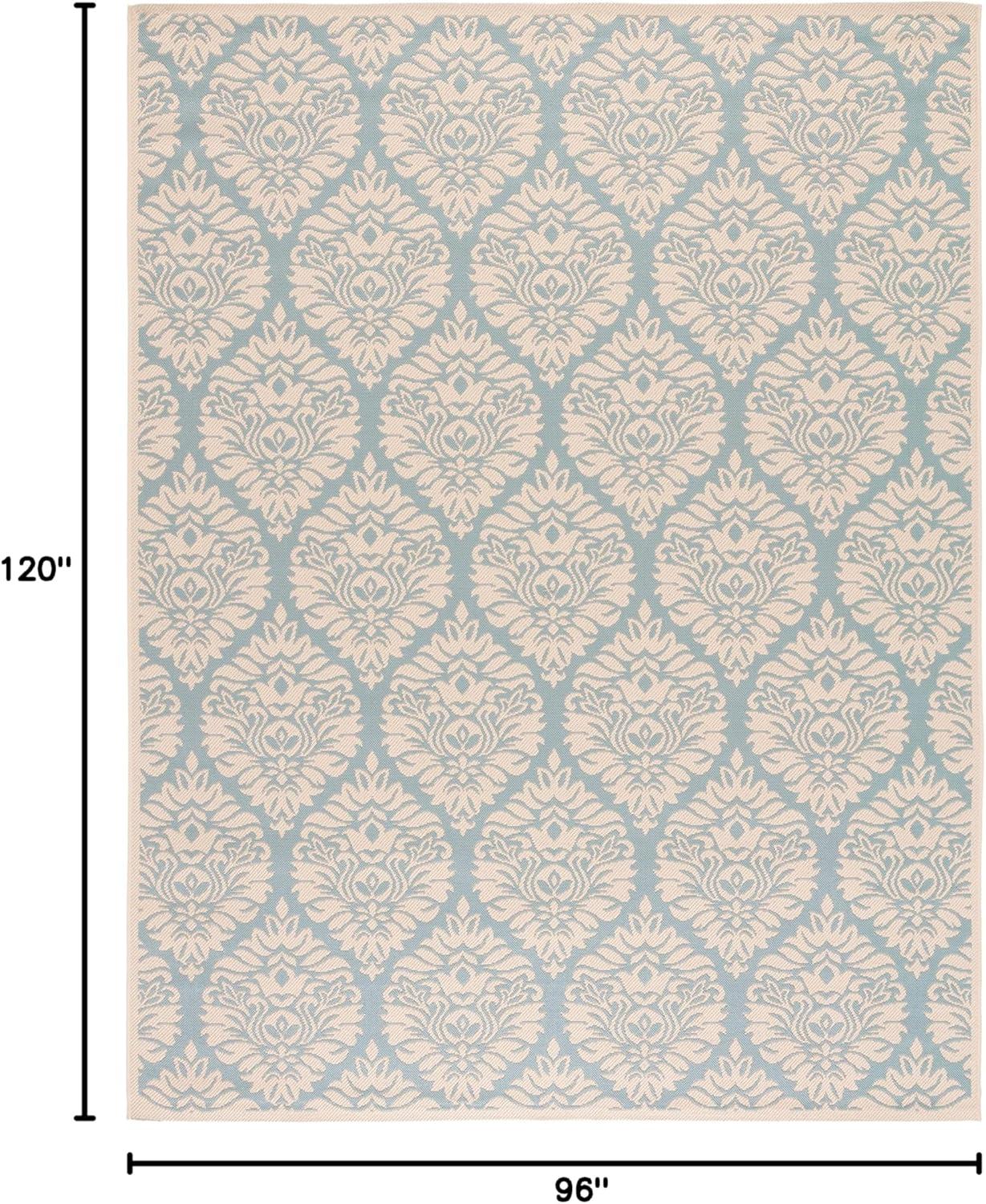 Beach House BHS135 Power Loomed Indoor/Outdoor Area Rug - Cream/Blue - 8'x10' - Safavieh
