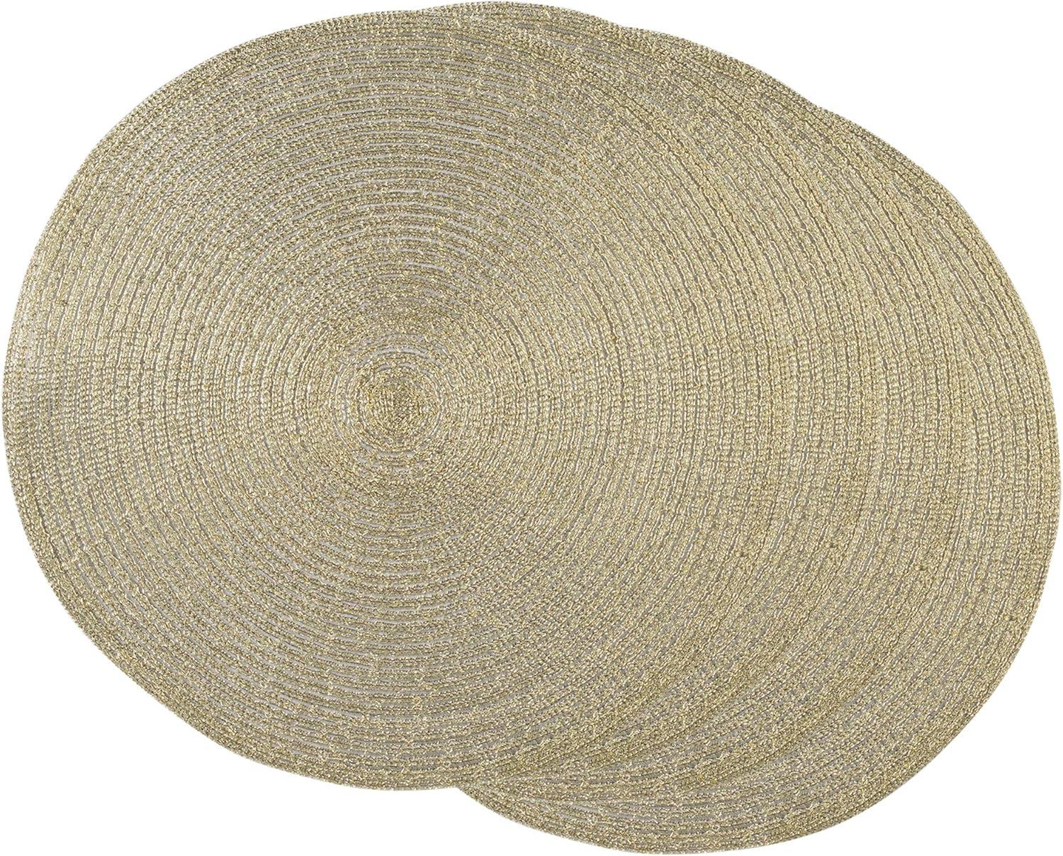 DII Round Woven Kitchen Placemat Set, Set of 4, 15" Diameter, 100% Polyethylene, Multiple Colors/Set Sizes