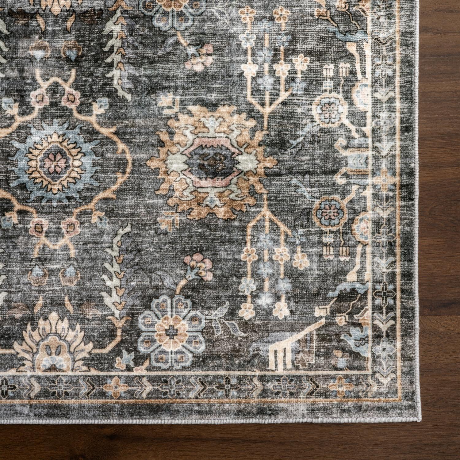 Nuloom Benica Multi Medallion Machine Washable Indoor Area Rug, 8' x 10', Greys