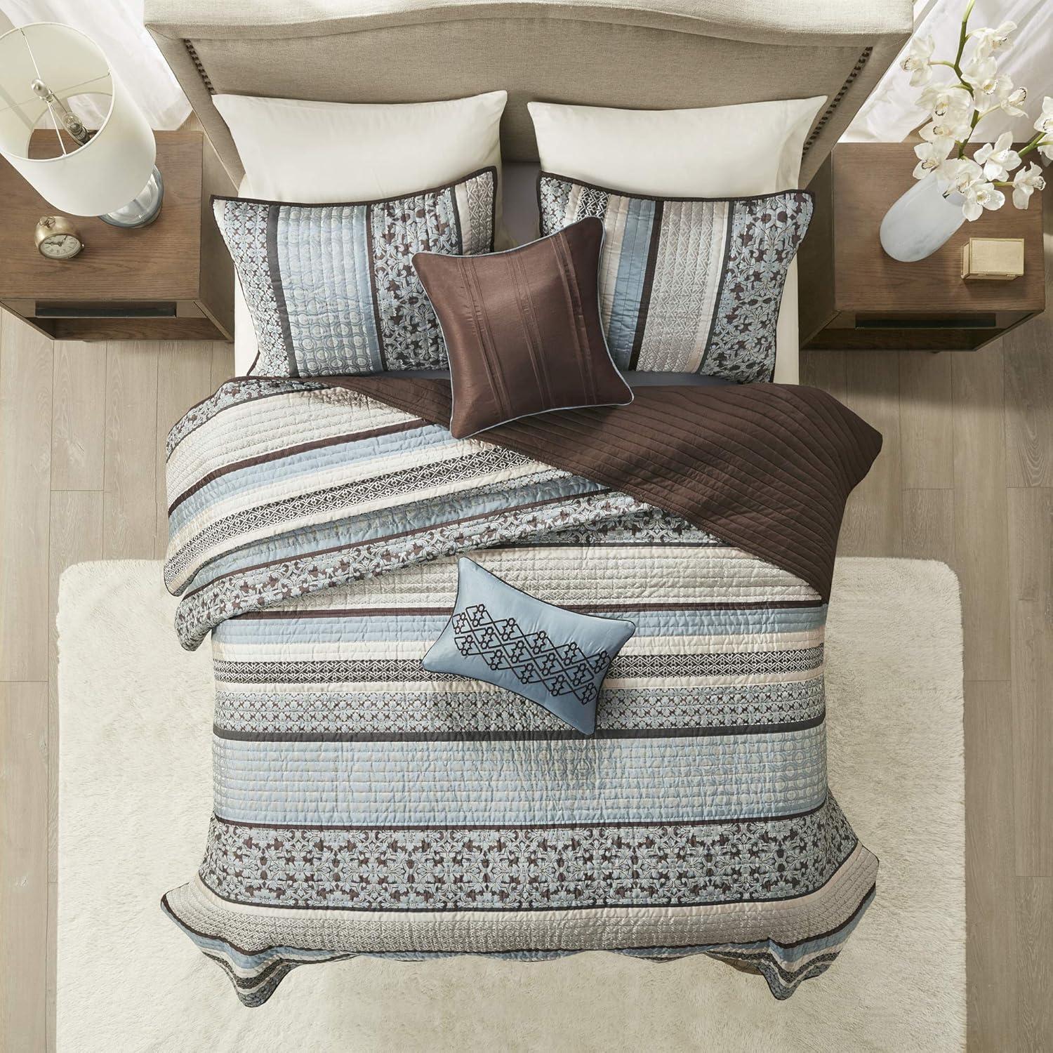 Madison Park Jacquard Quilt Set with Throw Pillows