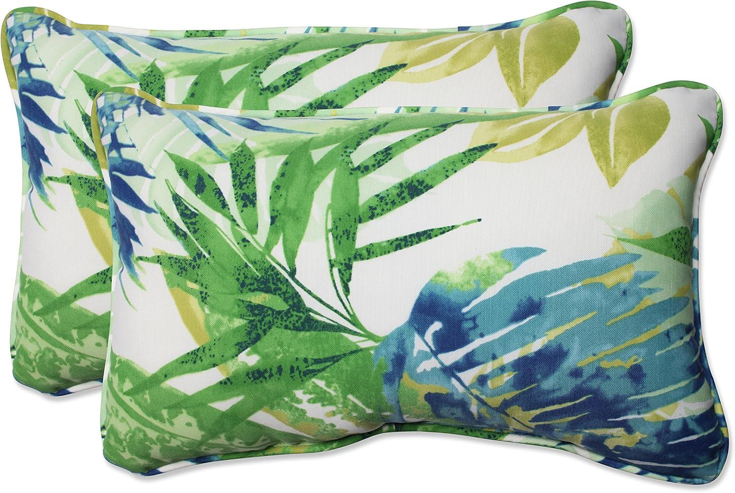 Soleil 2pc Outdoor Throw Pillows - Blue/Green - Pillow Perfect