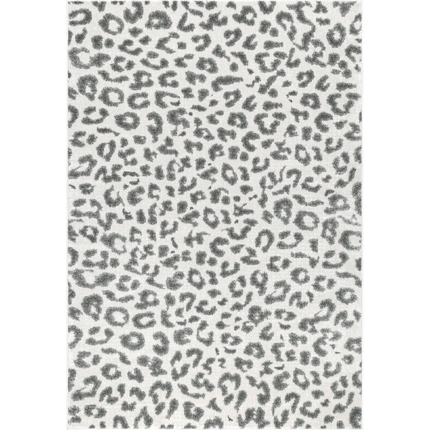 Nuloom Leopard Animal Print 10x14 Indoor Area Rug for Living Room Bedroom Dining Room Kitchen, Grey/Off White