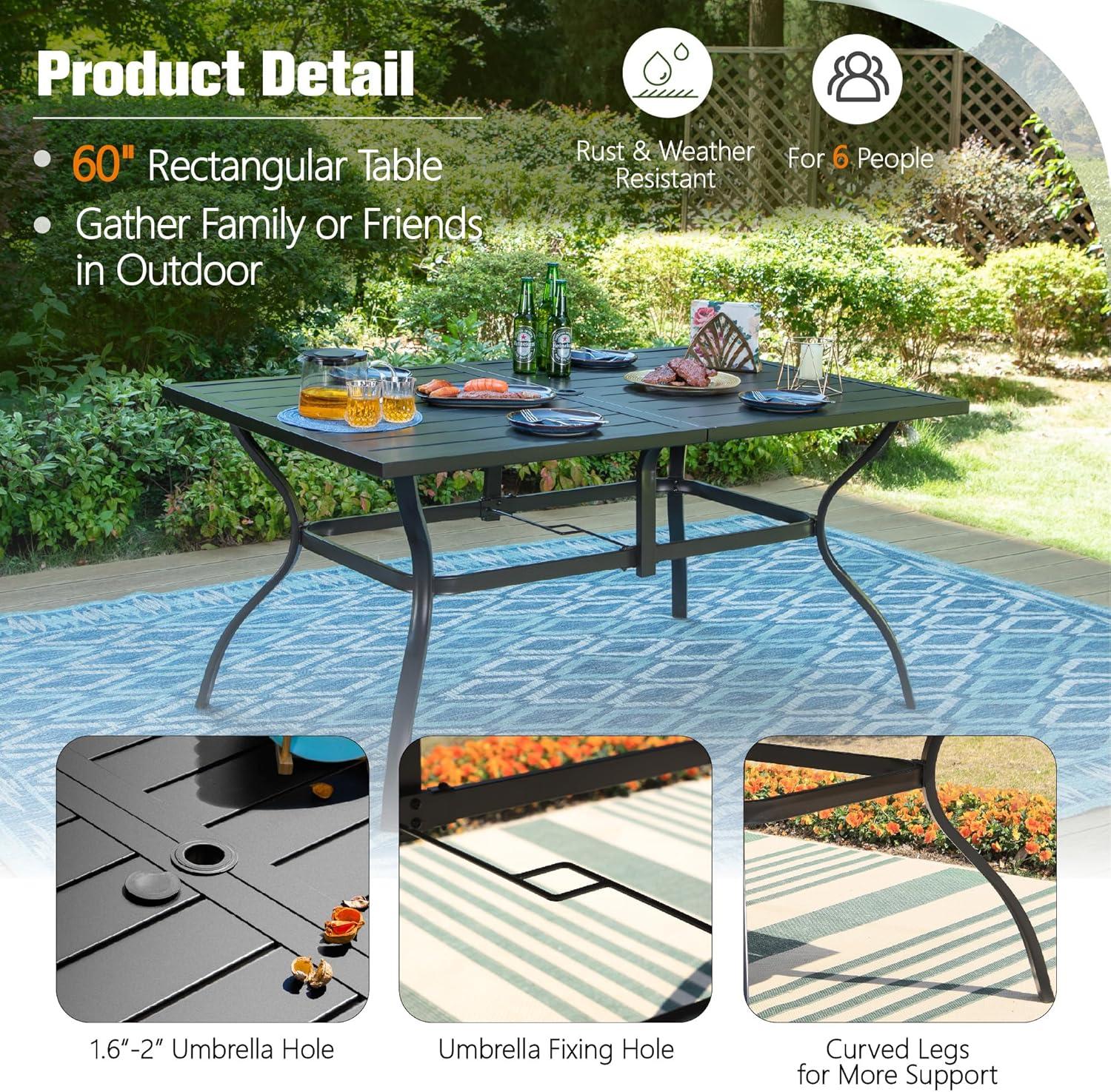Argyri 6 - Person 60" Long Dining Set with Cushions