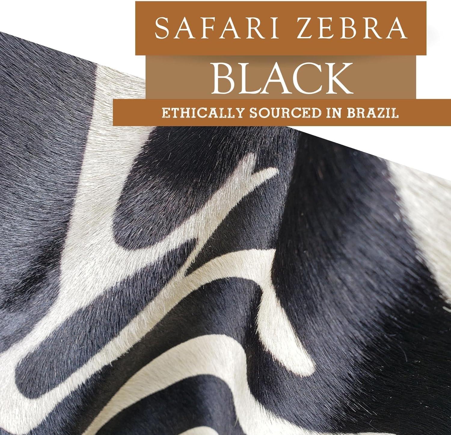 Large Black and White Zebra Print Cowhide Rug