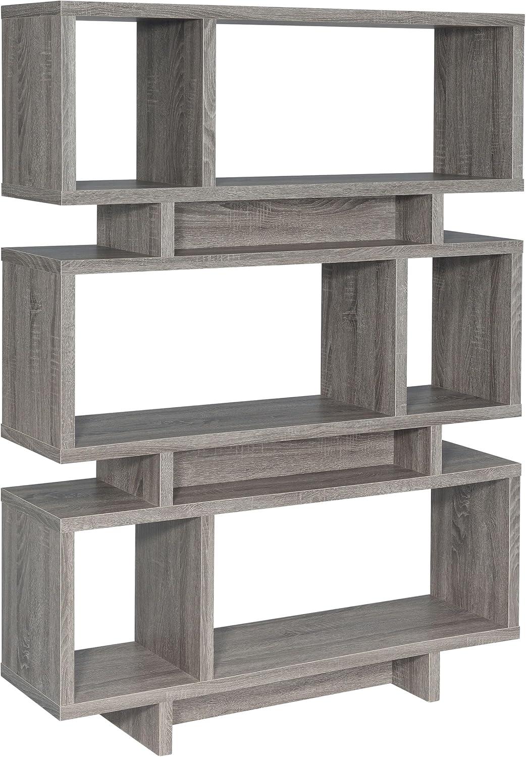 65.75" Reid 3 Shelf Bookcase Weathered Gray - Coaster