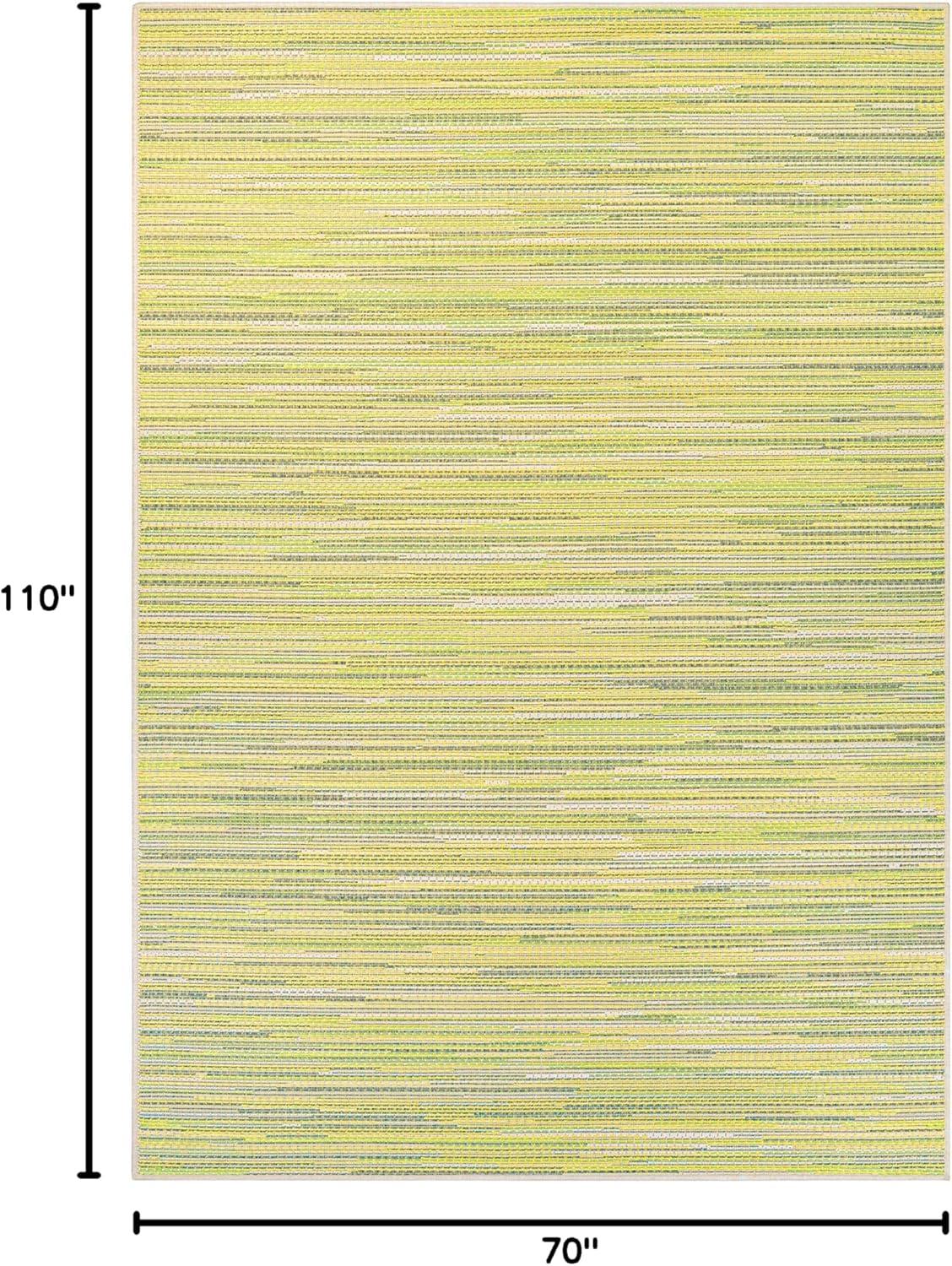 Sand and Sea Mist 6' x 9' Striped Synthetic Flatweave Area Rug