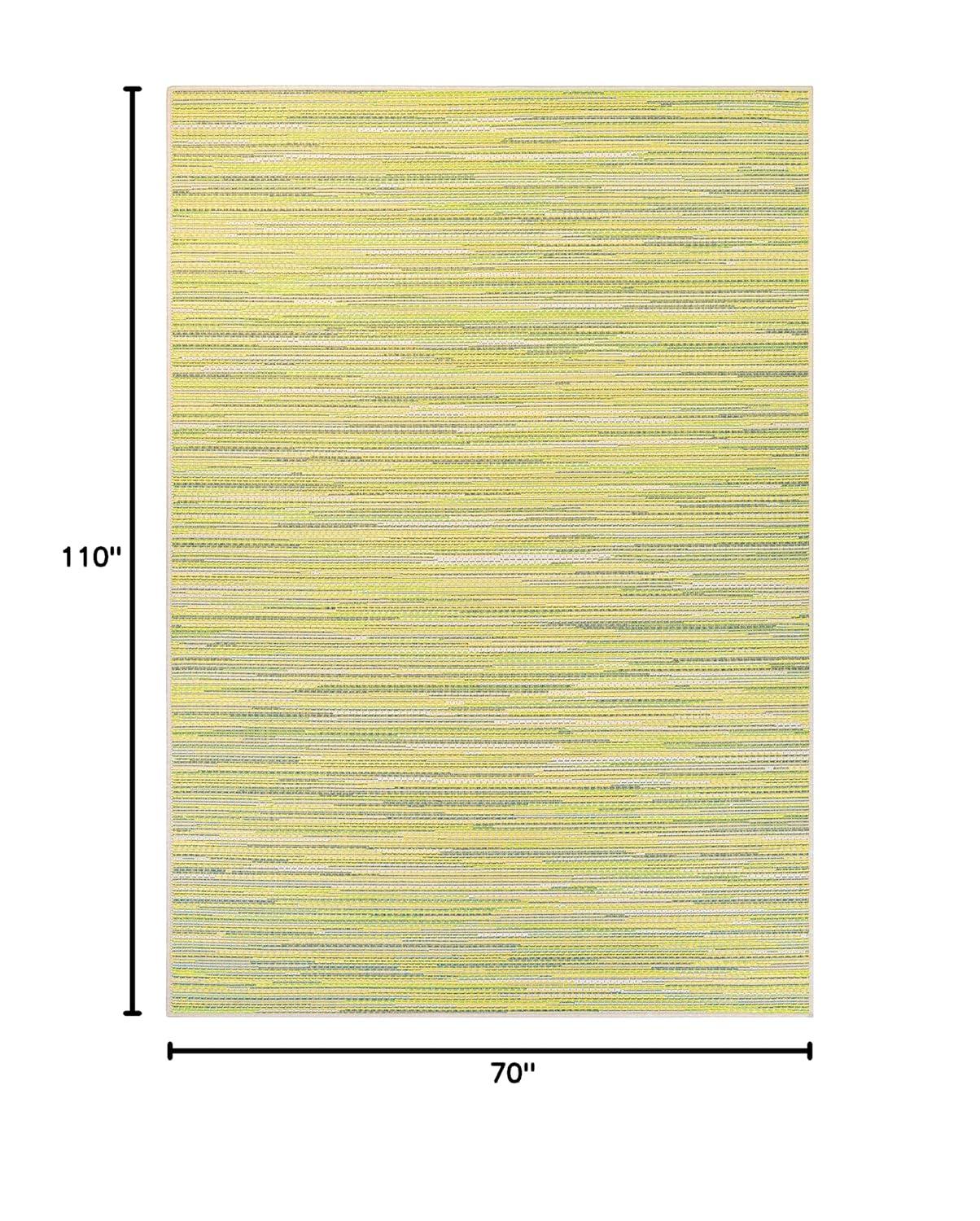 Couristan Monaco Alassio Indoor/Outdoor Area Rug, 5'10" x 9'2", Sand-Sea Mist Green-Lemon Yellow