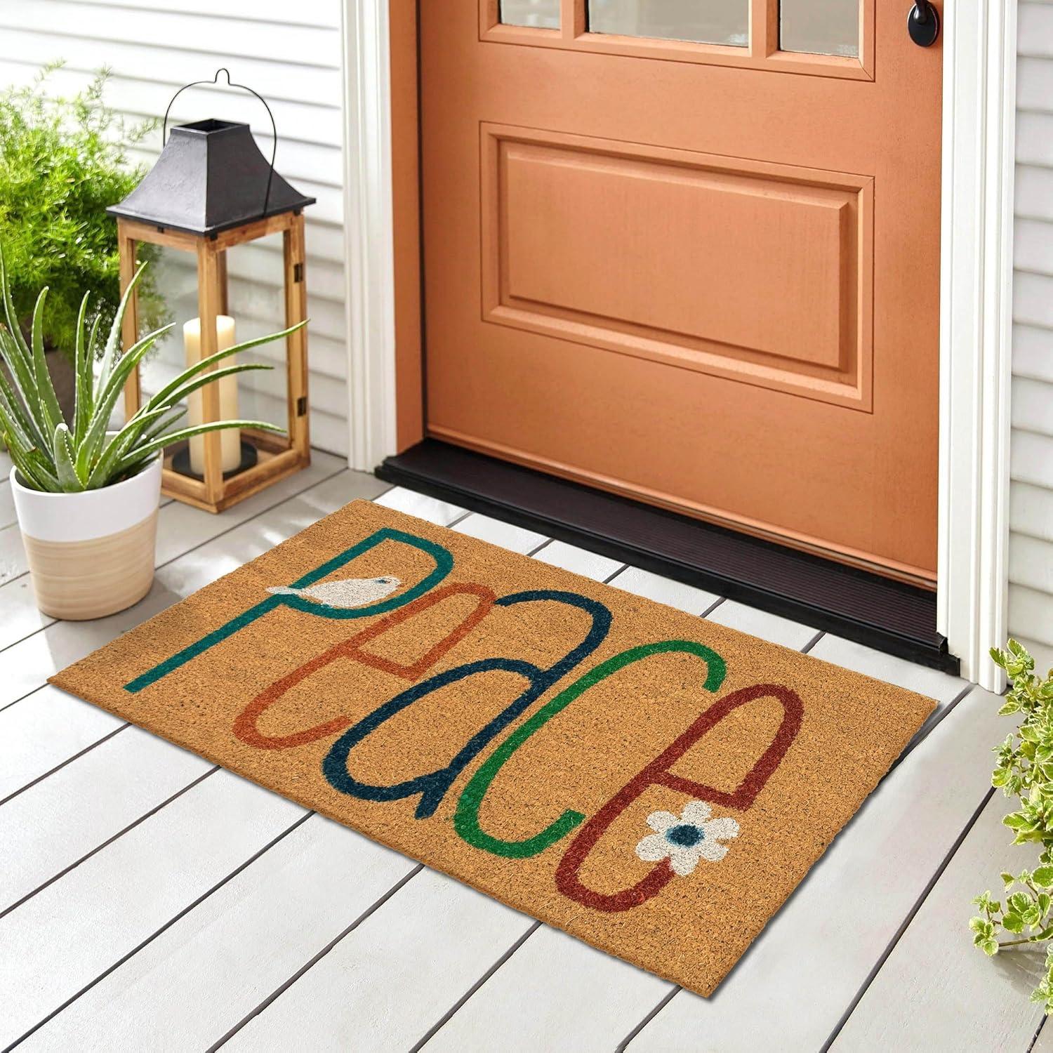 The Rug Department Liora Manne Natura Peace Outdoor Door Mat Natural