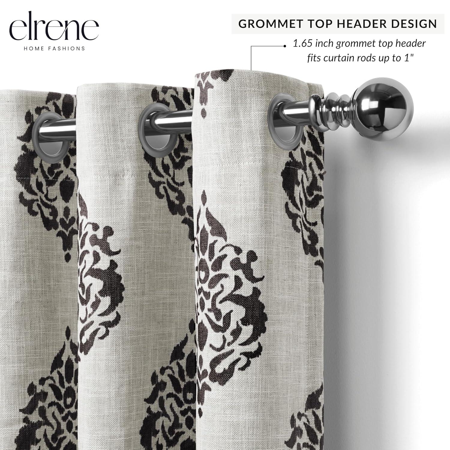 Blanford Medallion Print Room Darkening Thermal Grommet Top Single Curtain Panel