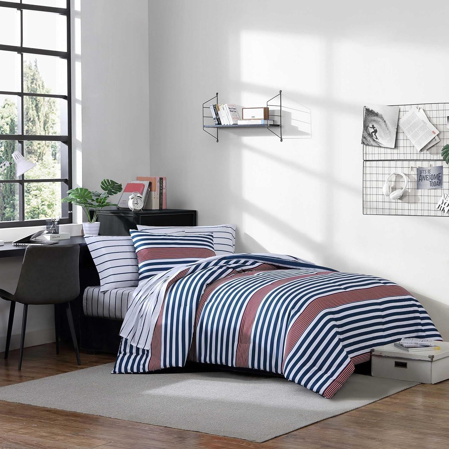 Nautica Kennedy Stripe Reversible Navy Comforter Set