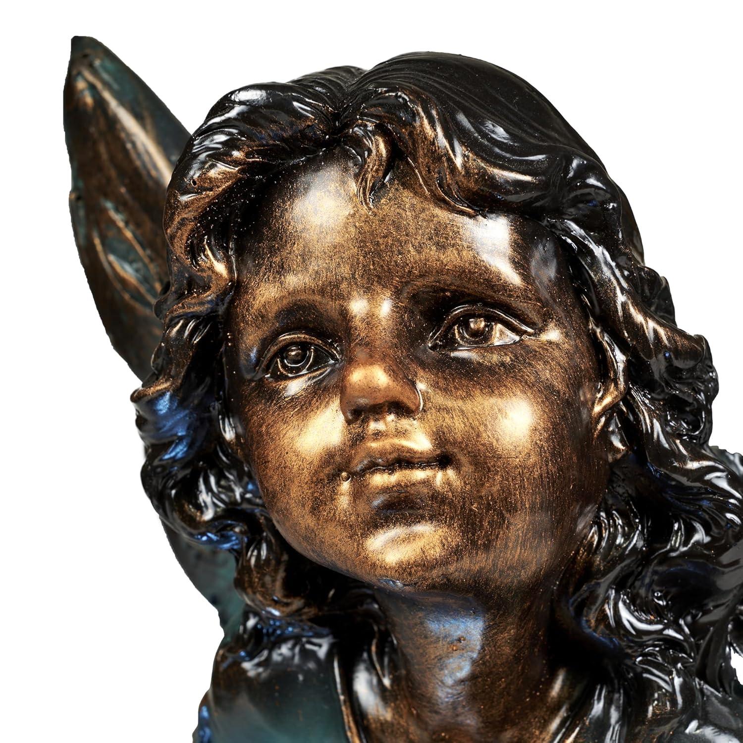 Hi-Line Gift Ltd. Contemporary Semi-Circle Tiered Fountain Outdoor with Warm White LEDS