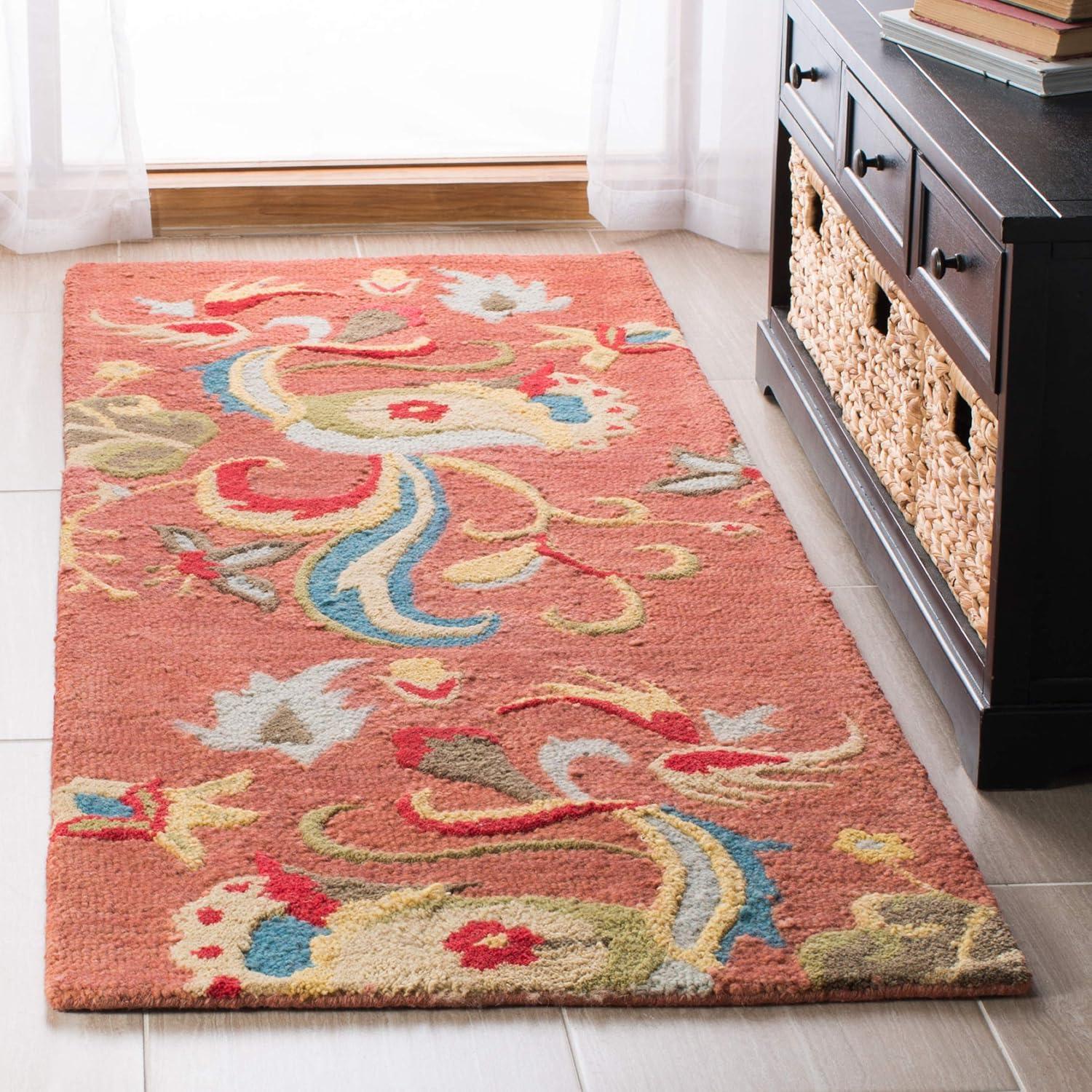 Blossom BLM680 Hand Hooked Accent Rug - Rust/Multi - 2'6"x4' - Safavieh.