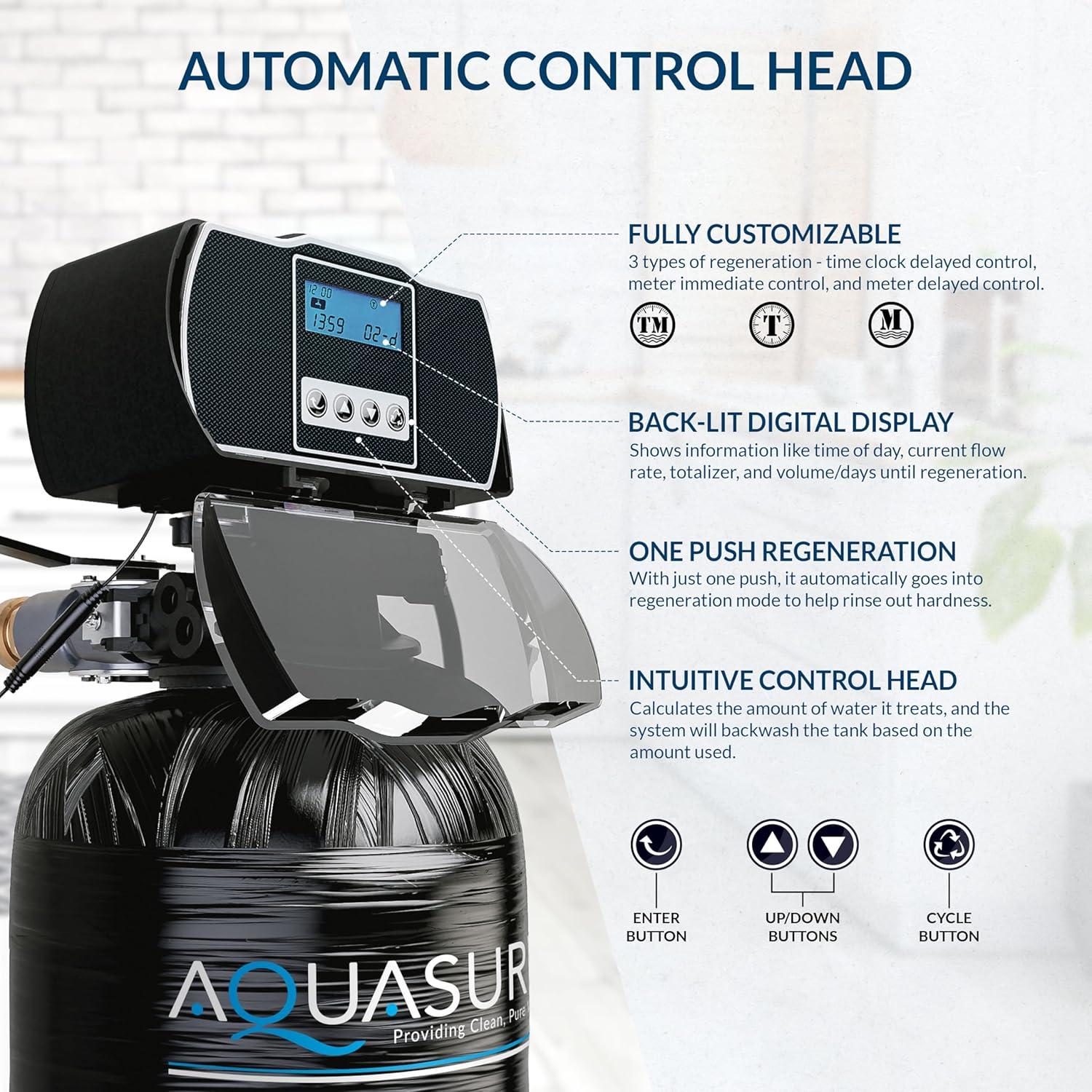 Aquasure AS-HS32D Aquasure Harmony Series 32,000 Grains Whole House Water Softener for 1-3 bathrooms (AS-HS32D)