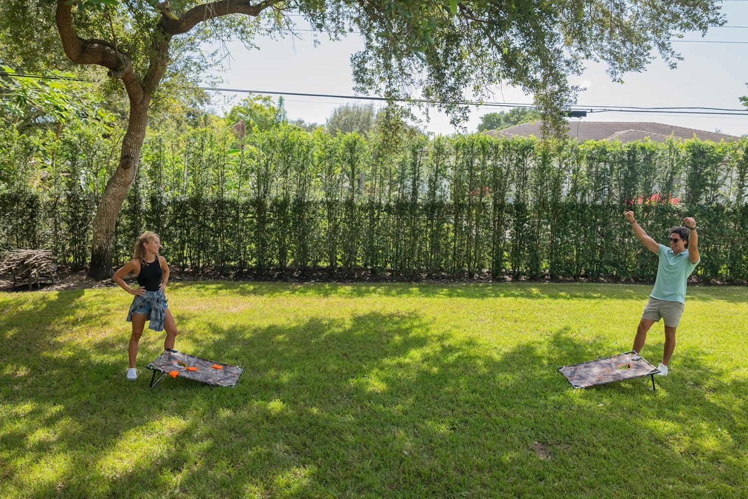 Realtree Forest Camo Portable Cornhole Toss Game with Nylon Carrying Case