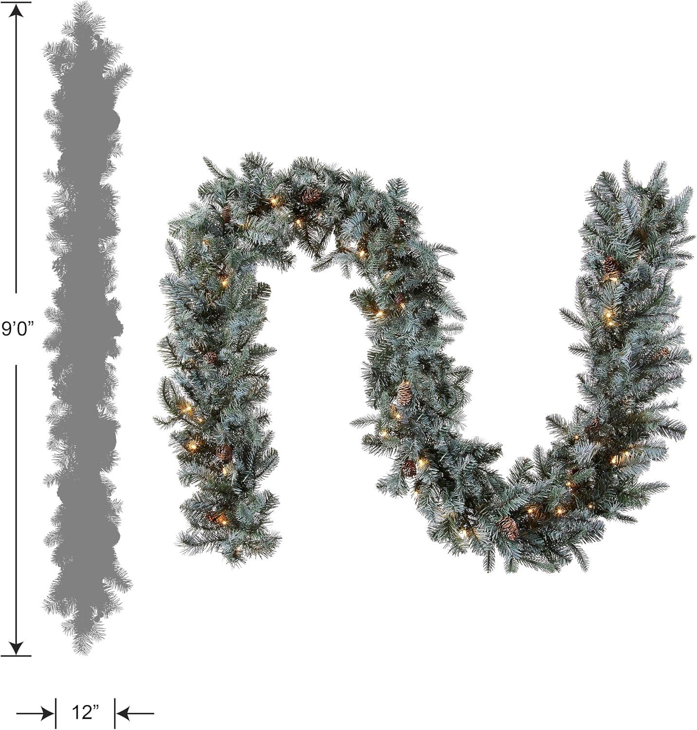 National Tree PEFA1-307-9B-1 Long Feel Real Garland With Lights