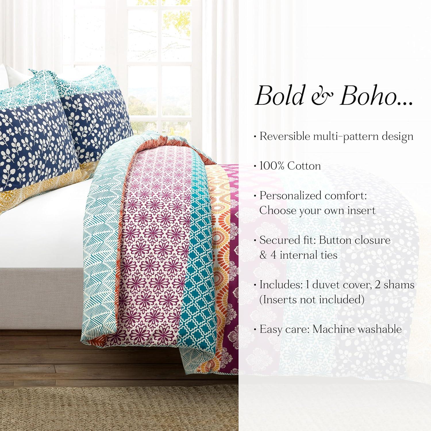 Lush Decor Lucymae 100% Cotton Duvet Cover Set