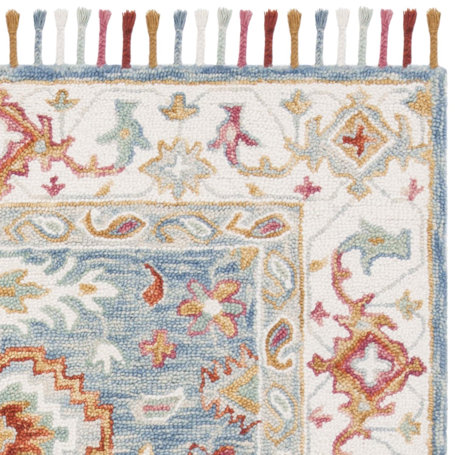 Aspen APN117 Hand Tufted Indoor Area Rug - Blue/Ivory - 4'x6' - Safavieh