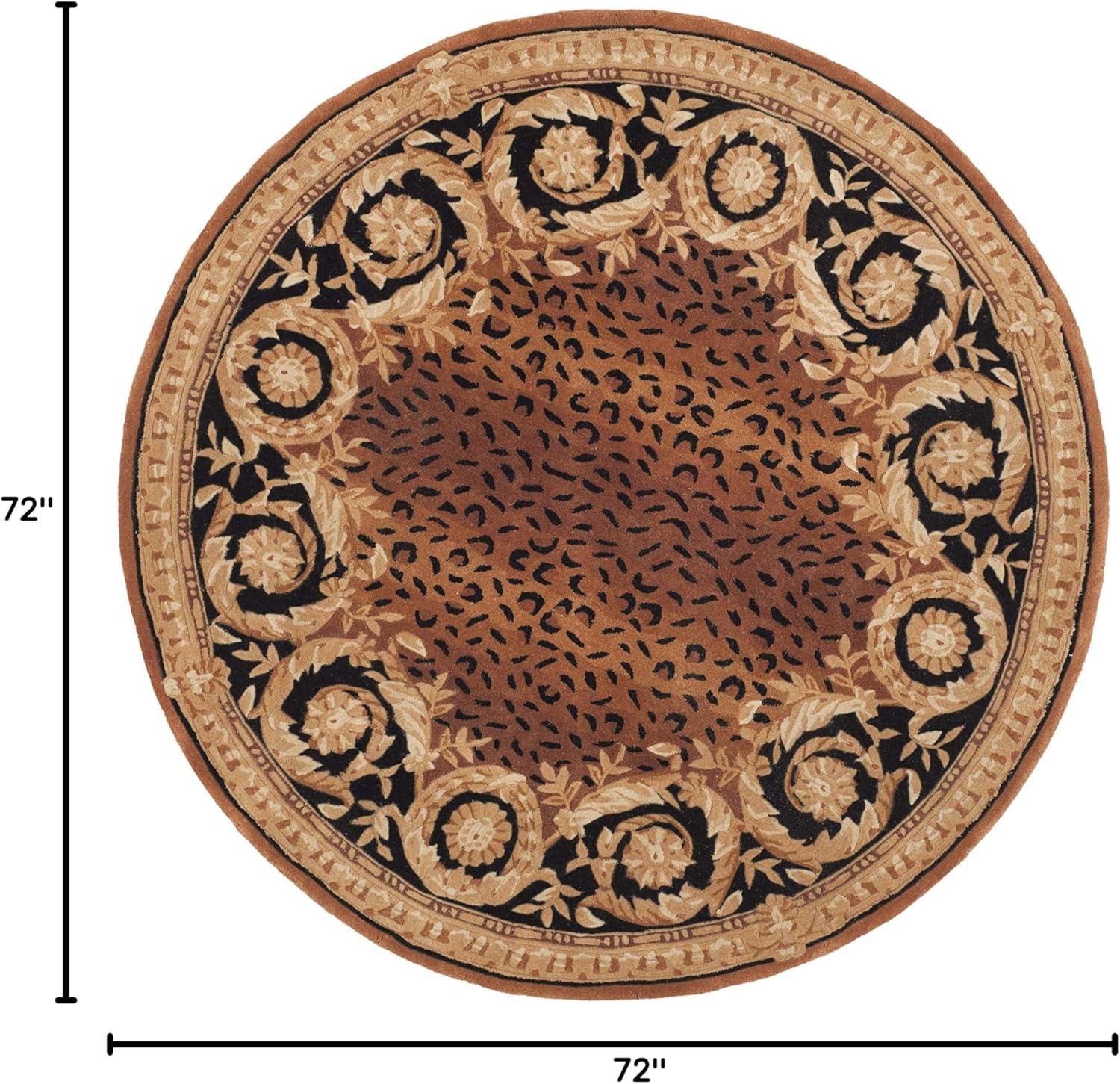 Naples NA712 Hand Tufted Area Rug - Black/Gold - 6' Round - Safavieh.